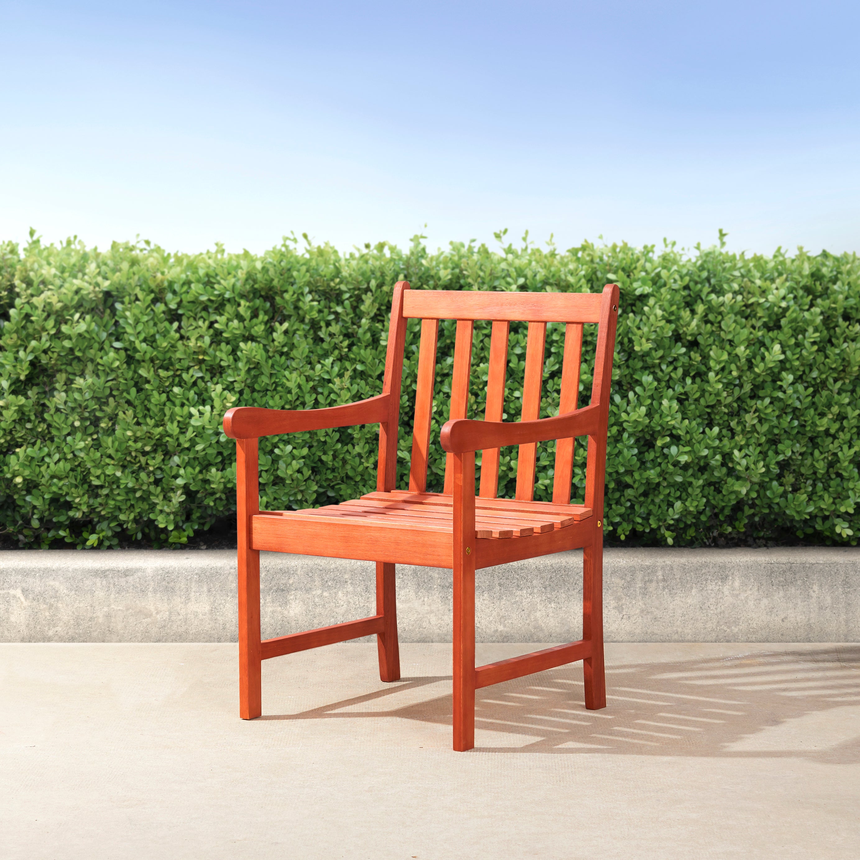 Aina Tropical Reddish Brown Wood Patio Armchair--1