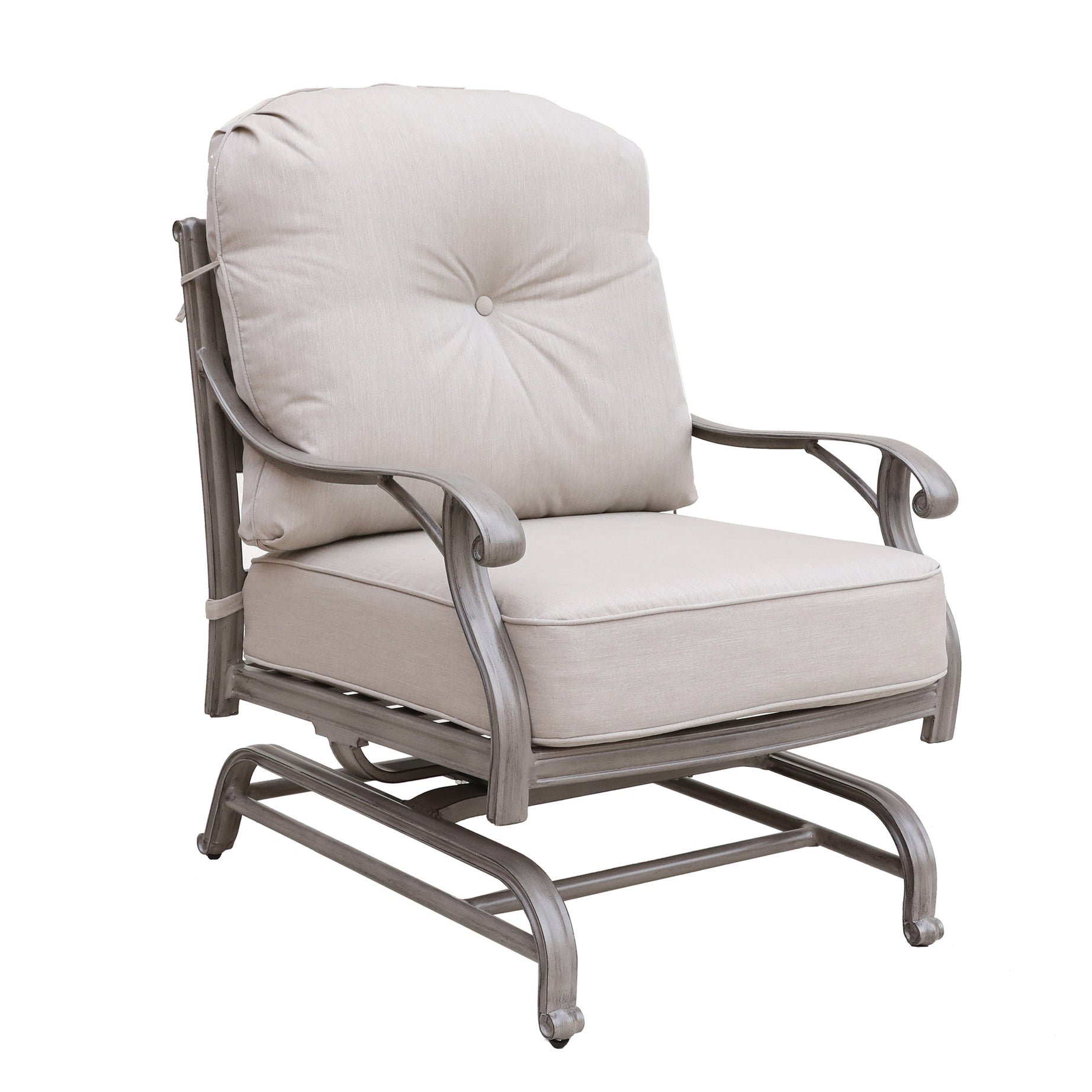 Cast Aluminum Club Motion Chair With Cushion, Set of 2--1