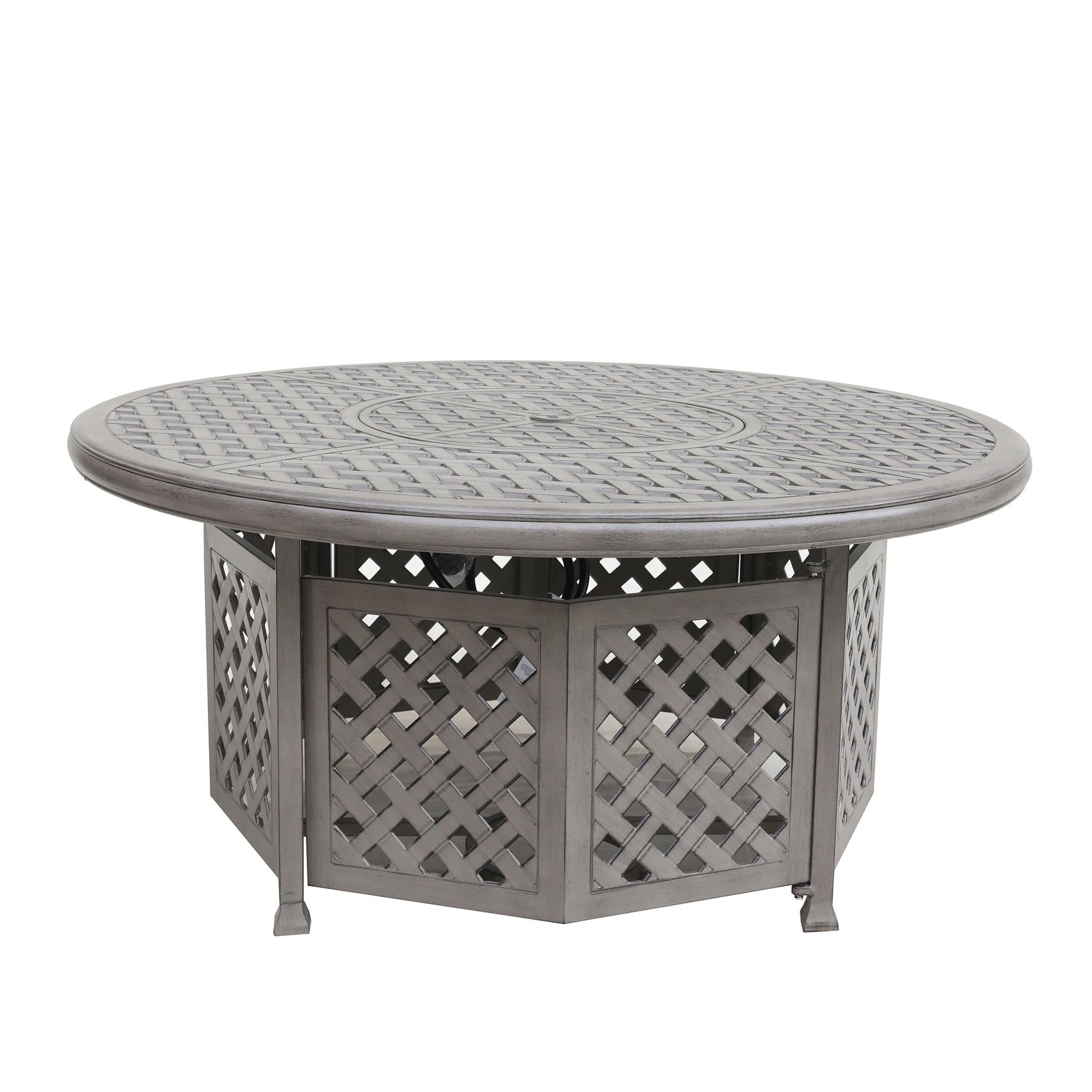 Cast Aluminum Propane Gas Firepit Table, Chat Height--1