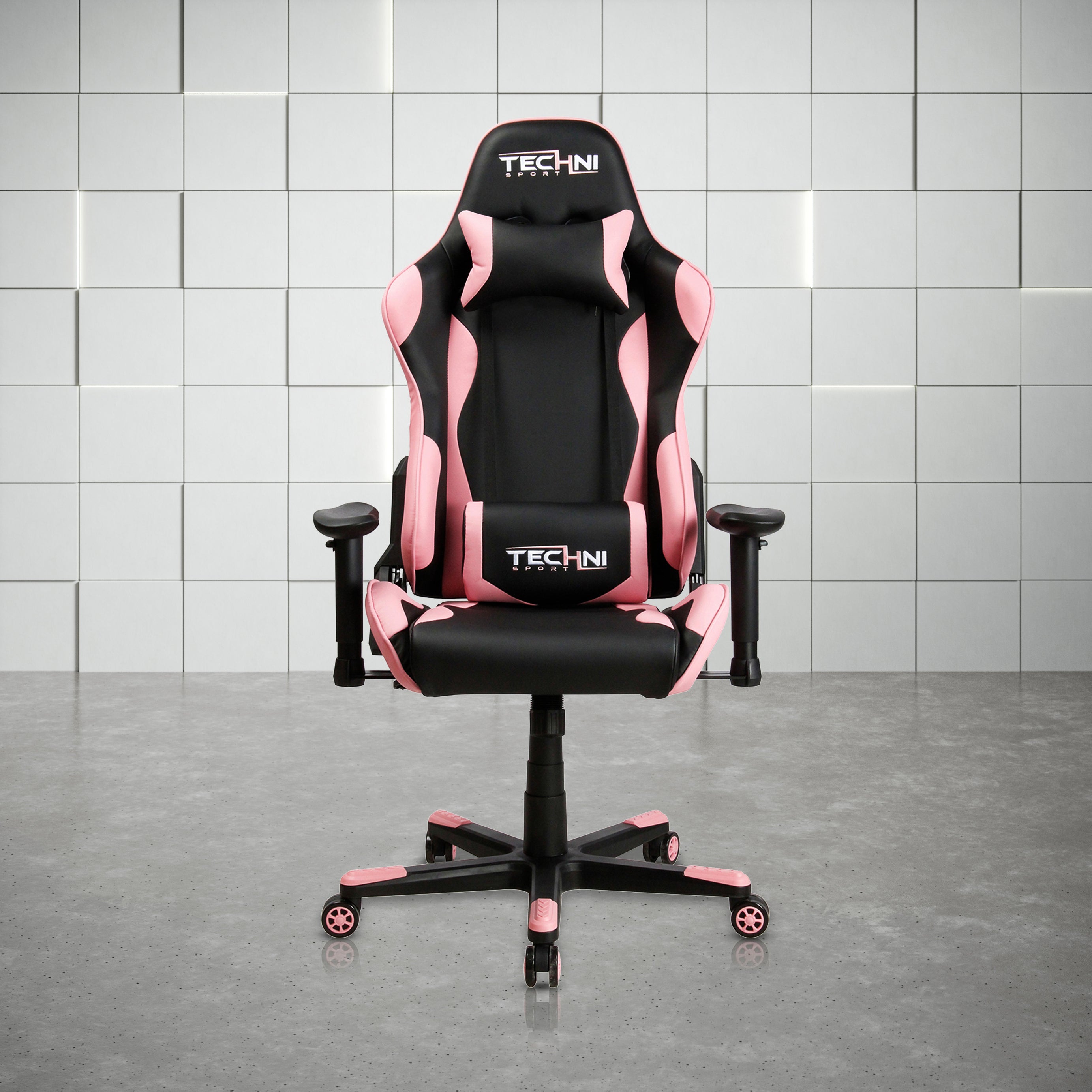 Techni Sport TS-4300 Ergonomic High Back Racer Style PC Gaming Chair, Pink--1