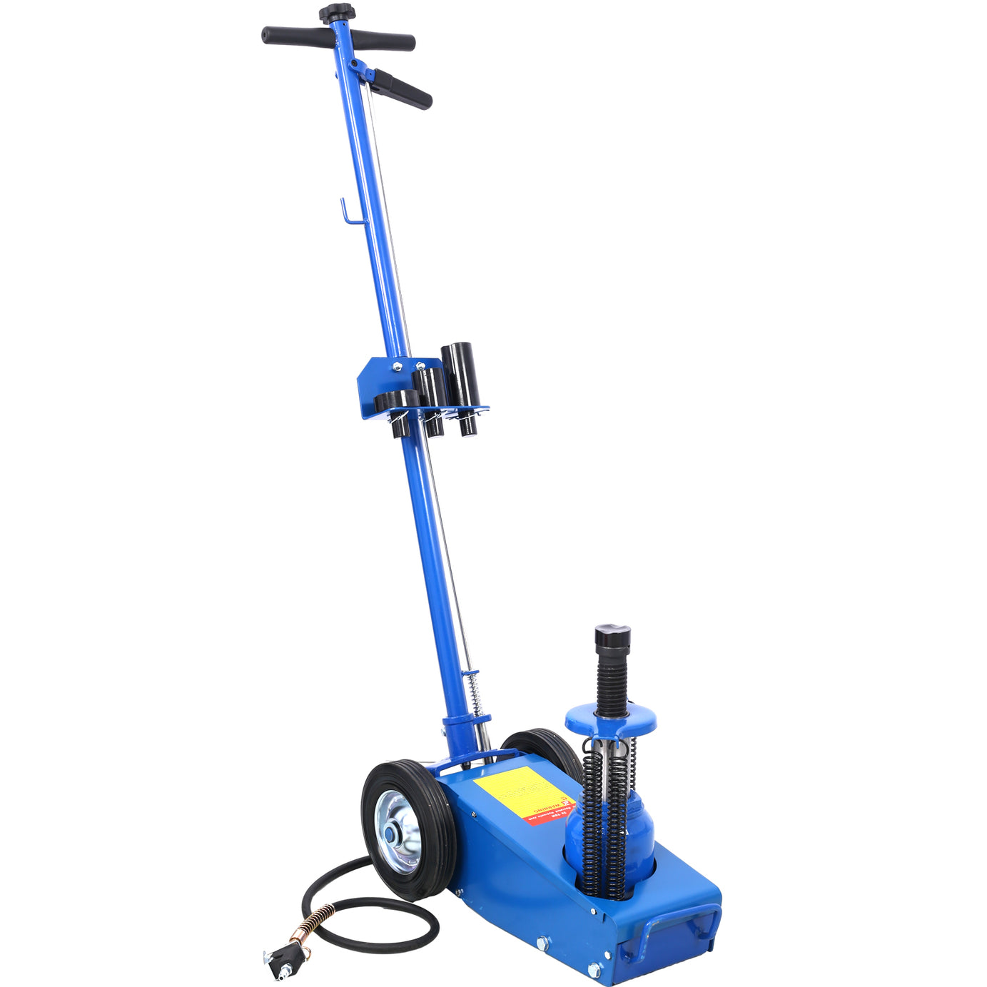 22 Ton Hydraulic Floor Jack Air-Operated Axle Bottle Jack with (4) Extension Saddle Set Built-in Wheels, Blue--1