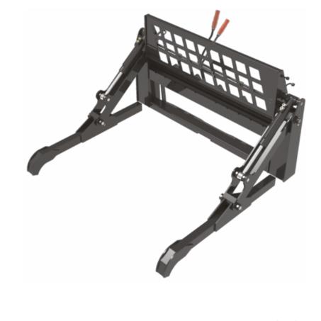 Skid Steer Two-Cylinder Pipe Pallet Fork Grapple--1