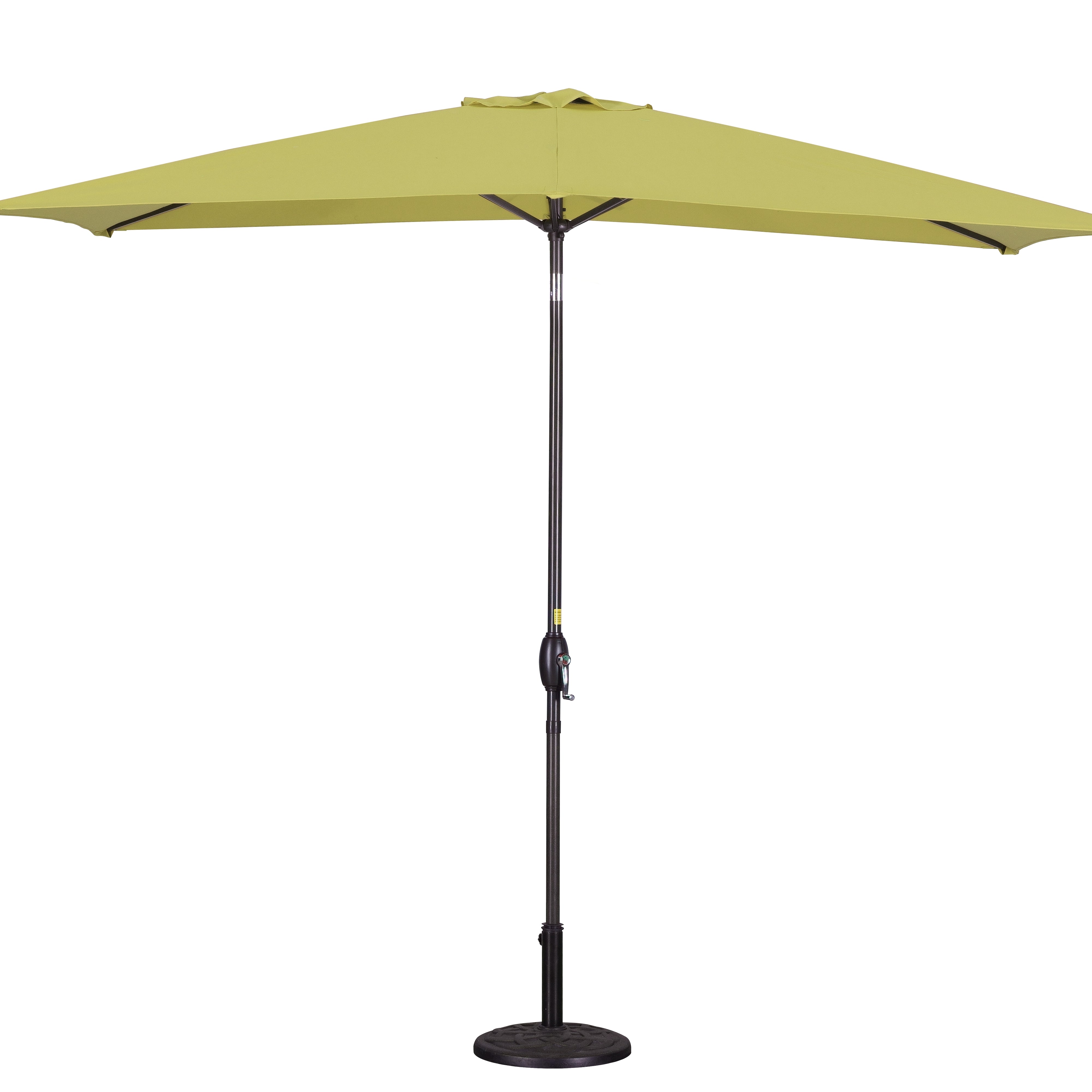 Rectangular Patio Umbrella 6.5 ft. x 10 ft. with Tilt, Crank and 6 Sturdy Ribs for Deck, Lawn, Pool in LIME GREEN--1