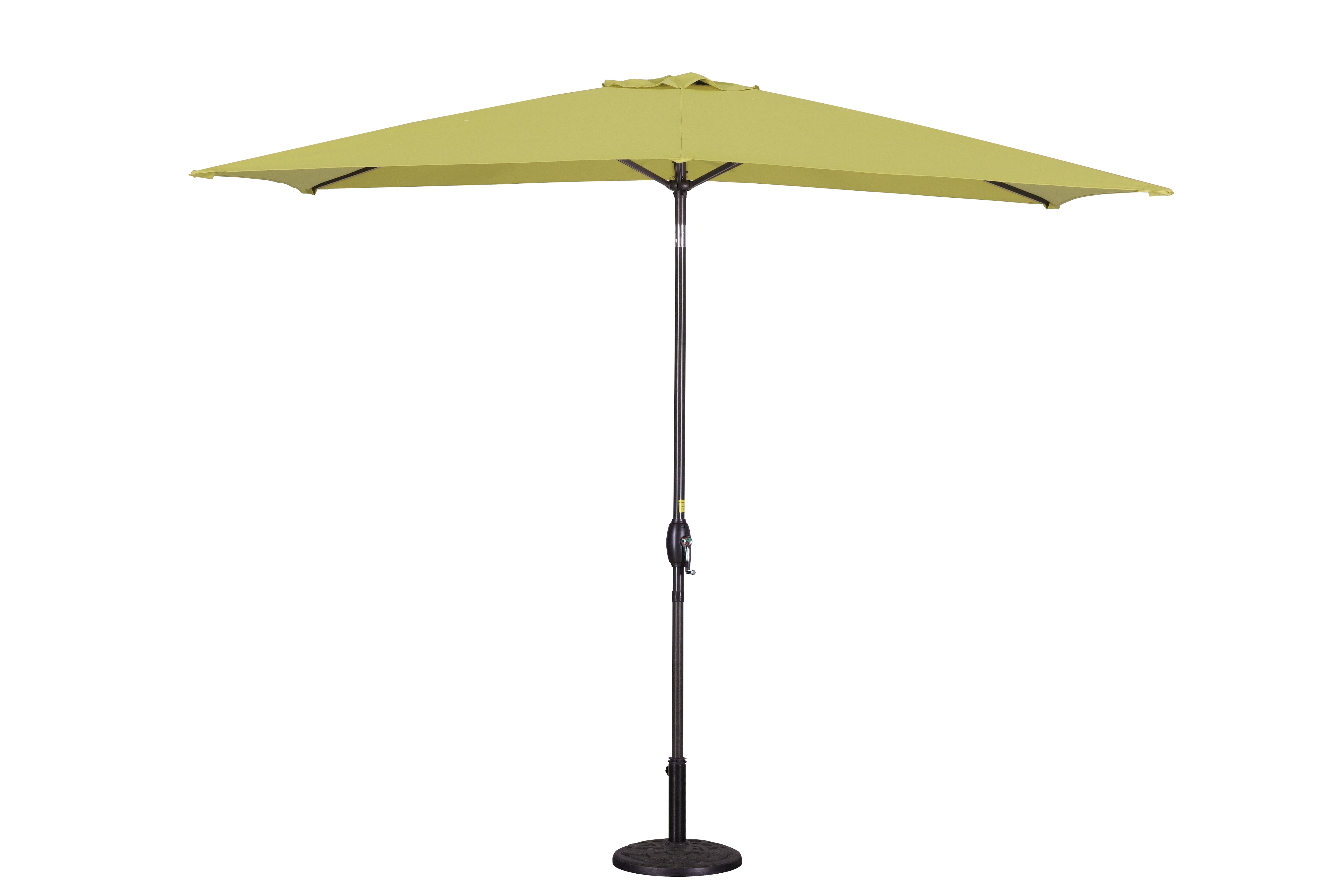 Rectangular Patio Umbrella 6.5 ft. x 10 ft. with Tilt, Crank and 6 Sturdy Ribs for Deck, Lawn, Pool in LIME GREEN--1