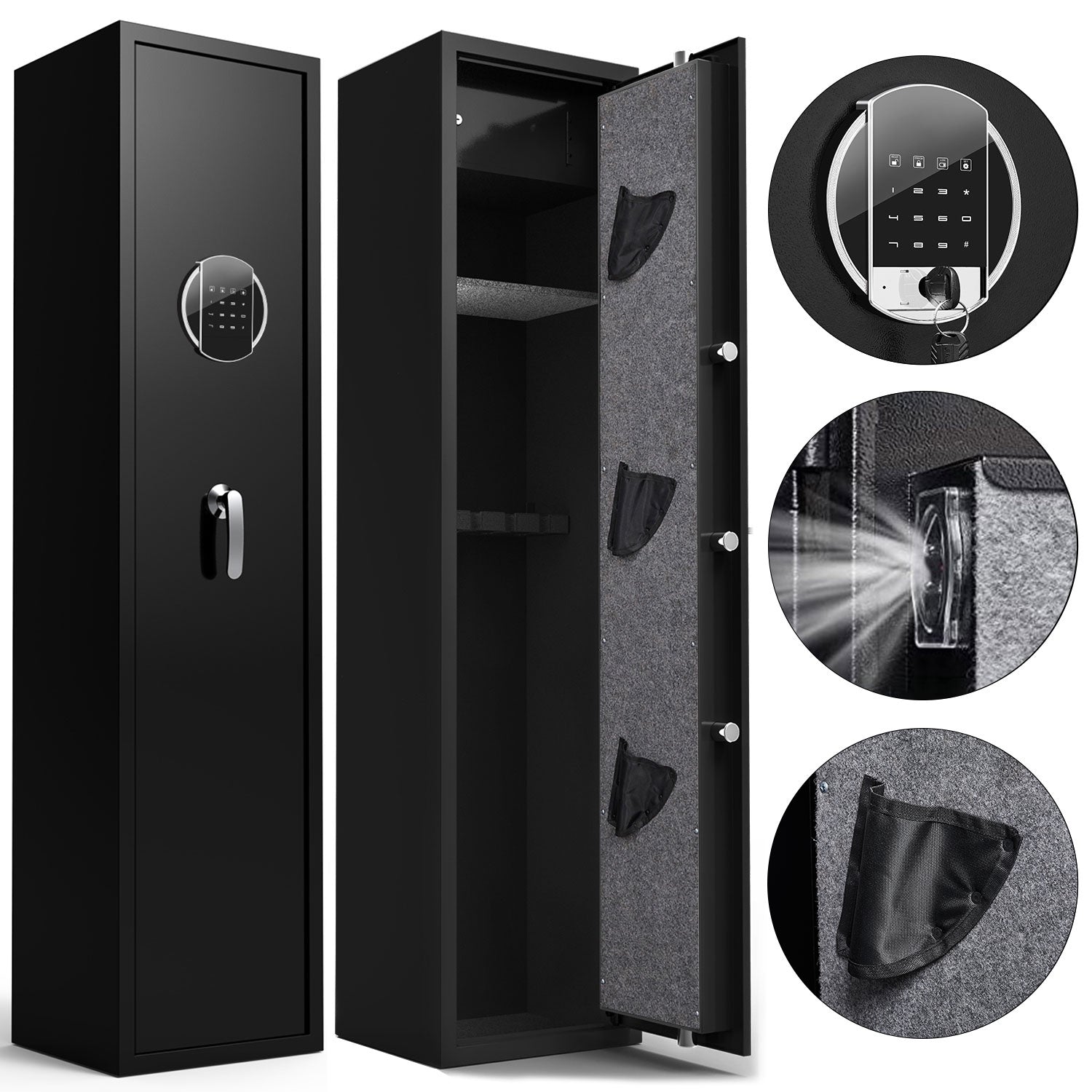 Large Capacity Metal Rifle Gun Safe,Security Cabinet Rifle Gun Safe With Digital Lock ,Quick Access Keypad Long Gun Safe, 4-5 Gun Safe--1