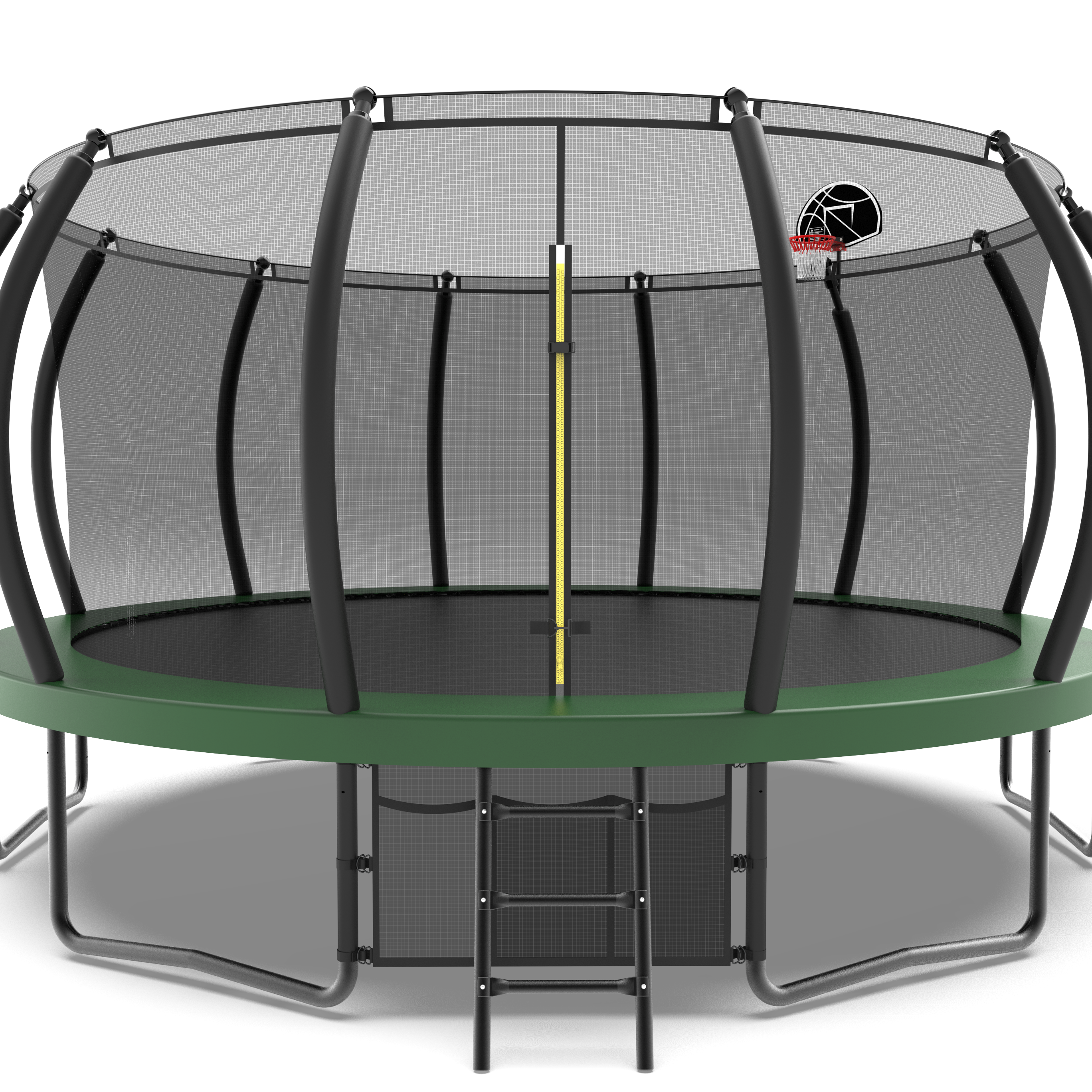 16FT Trampoline with Basketball Hoop - Recreational Trampolines with Ladder ,Shoe Bag and Galvanized Anti-Rust Coating--1