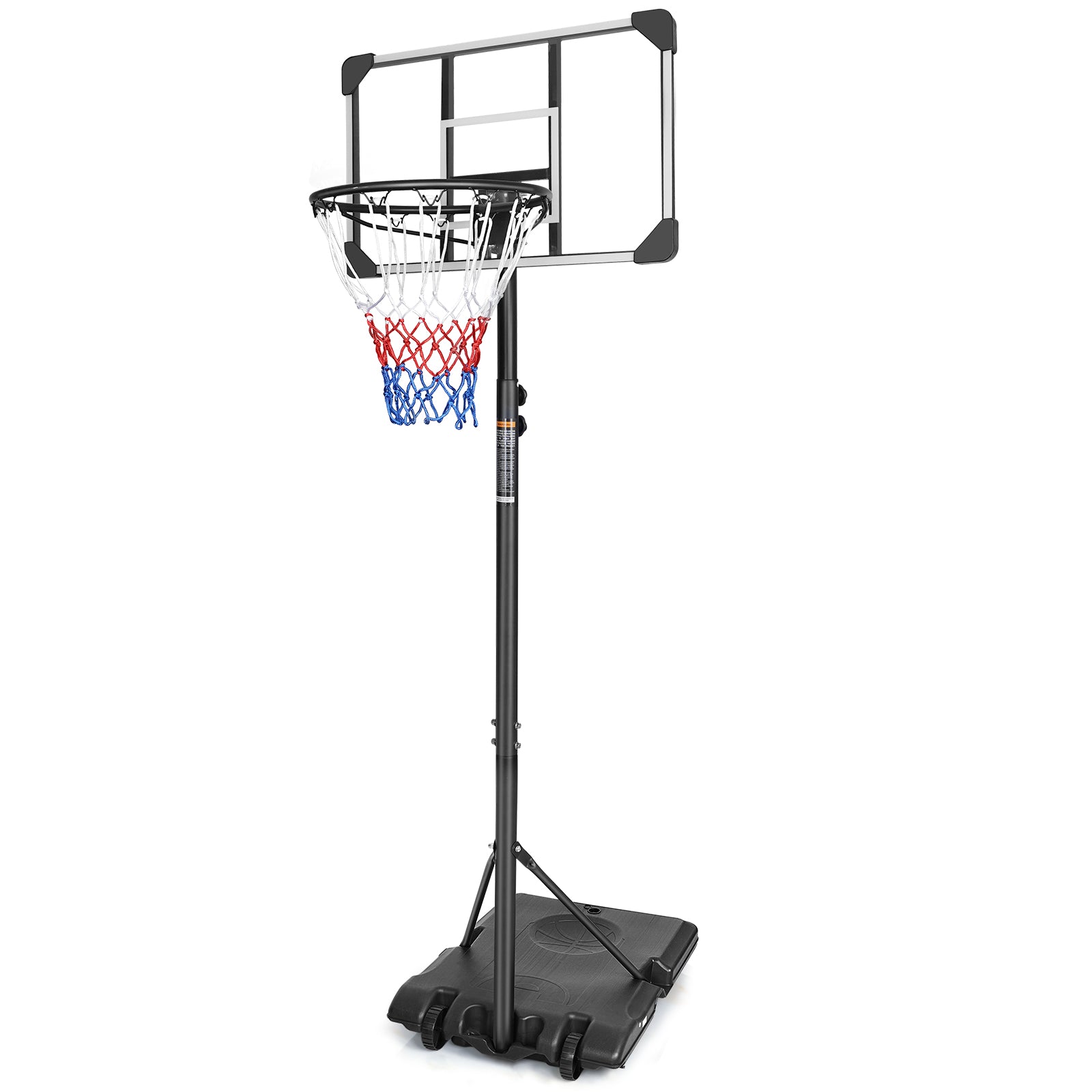 Portable Basketball Goal System with Stable Base and Wheels, use for Indoor Outdoor teenagers youth height adjustable 5.6 to 7ft Basketball Hoop 28 Inch Backboard--1