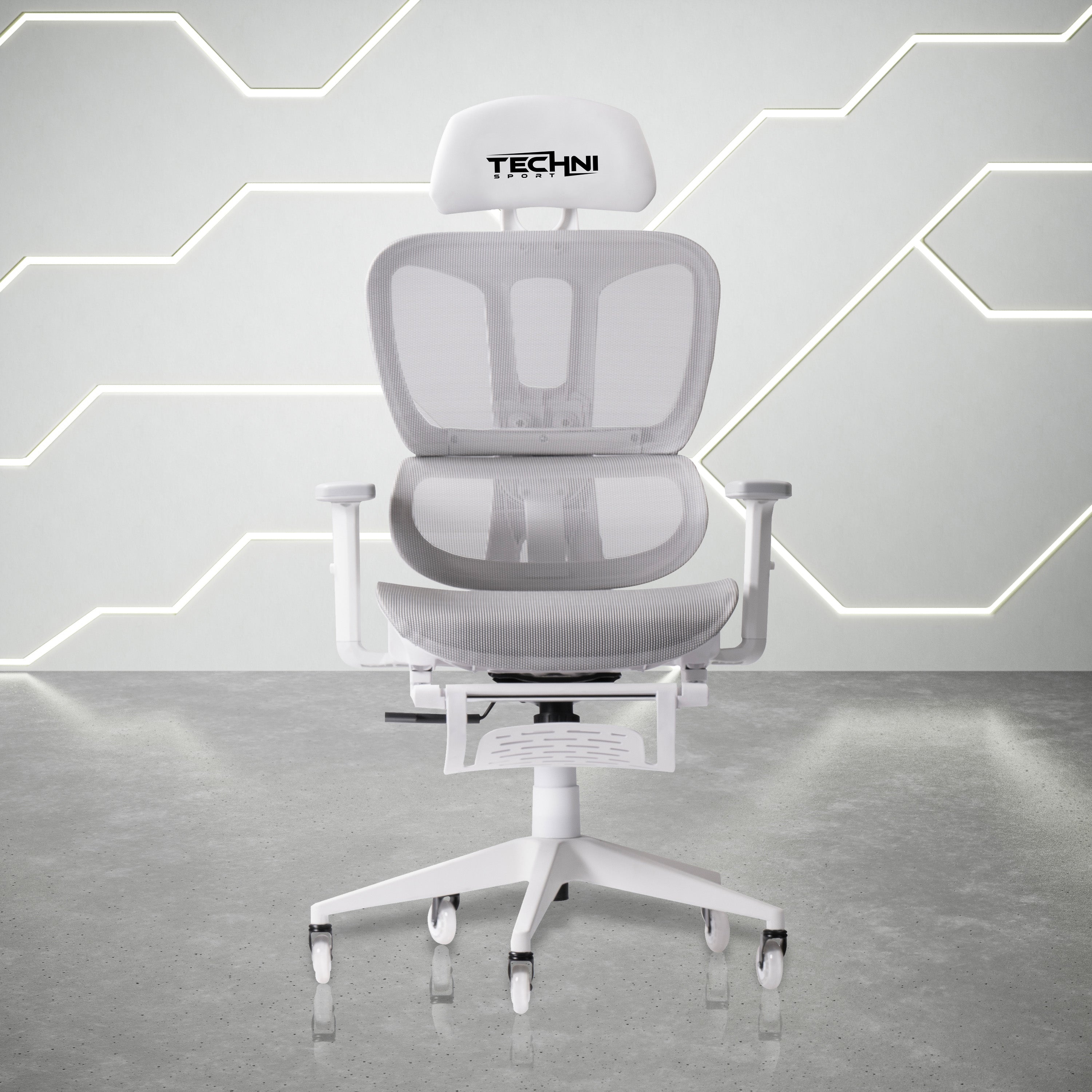 Techni Sport AIRFLEX2.0 White Mesh Gaming Chair--1