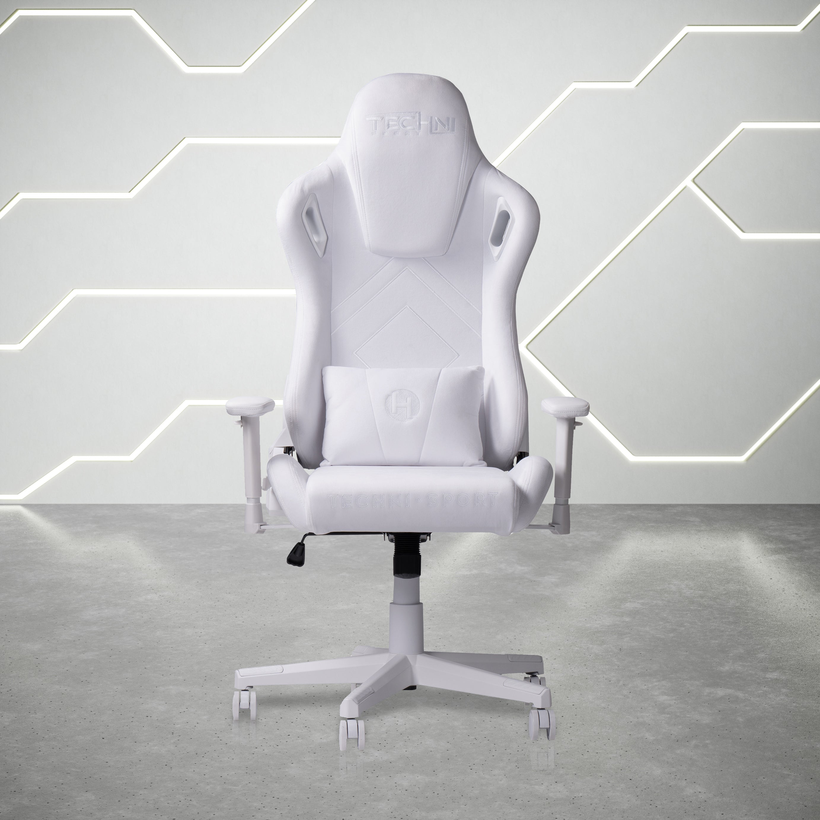 Techni Sport TSF45C Velvet Memory Foam Gaming Chair – White--1