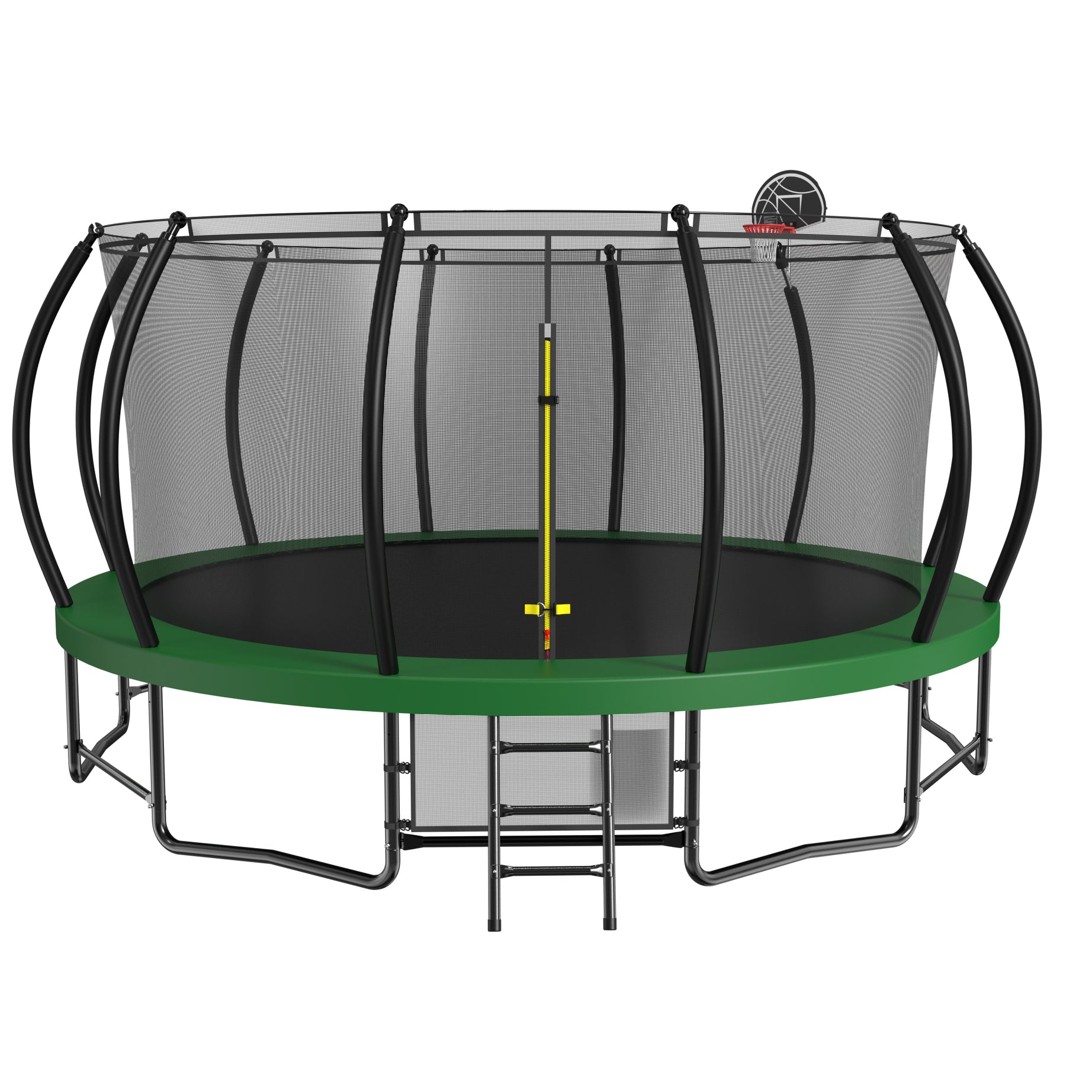 15FT Trampoline with Basketball Hoop - Recreational Trampolines with Ladder ,Shoe Bag and Galvanized Anti-Rust Coating--1