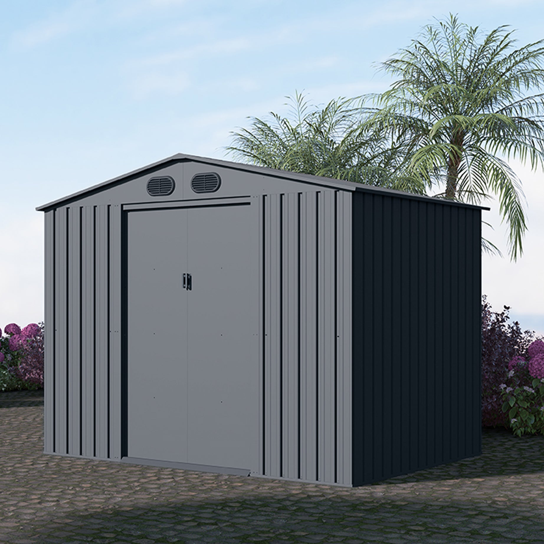 Chery Industrial Garden Metal Shed - Premium 6'x8'--1