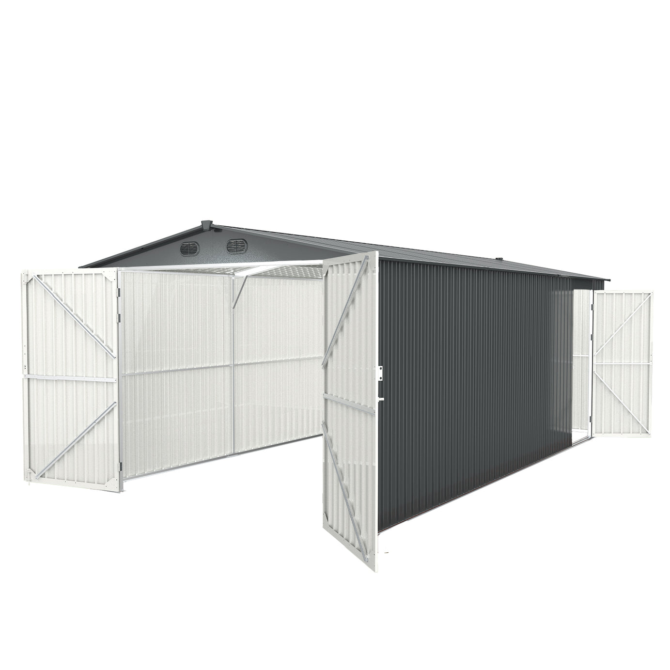 Chery Industrial Heavy-Duty Metal Garage Shed 20'x10'--1