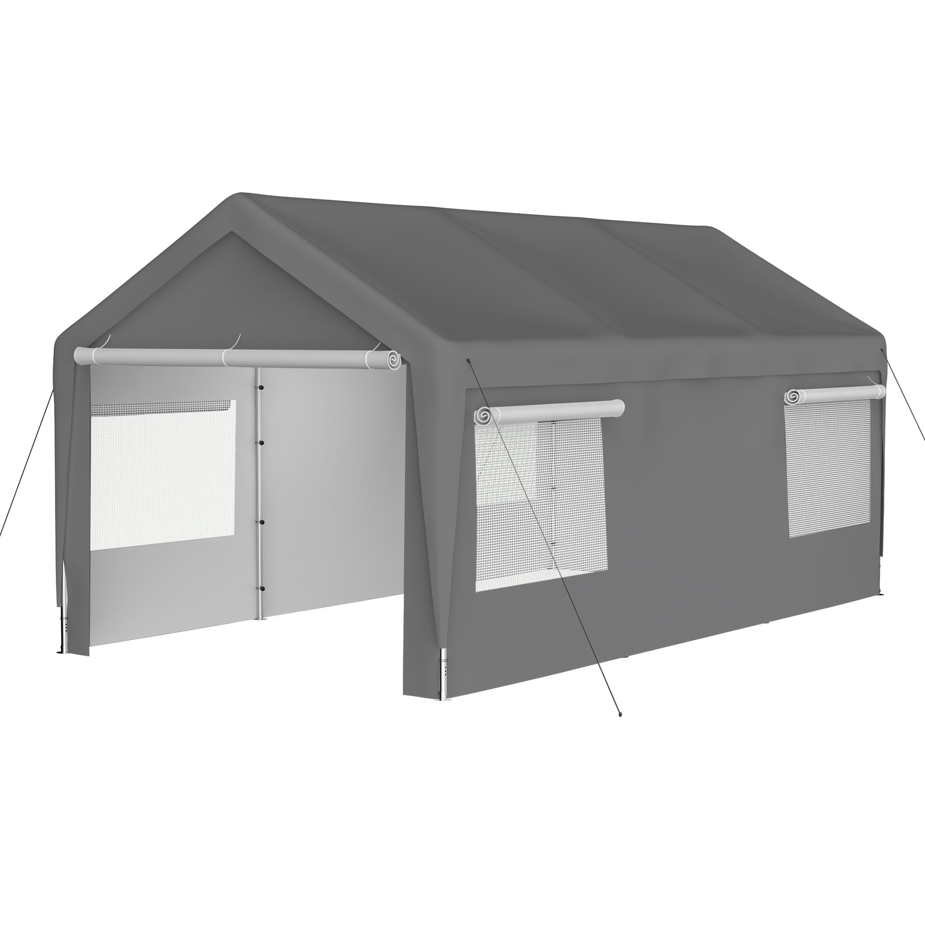 Carport Canopy 10x20 FT Heavy Duty Boat Car Canopy Garage with Removable Sidewalls and Roll-up Ventilated Windows--1