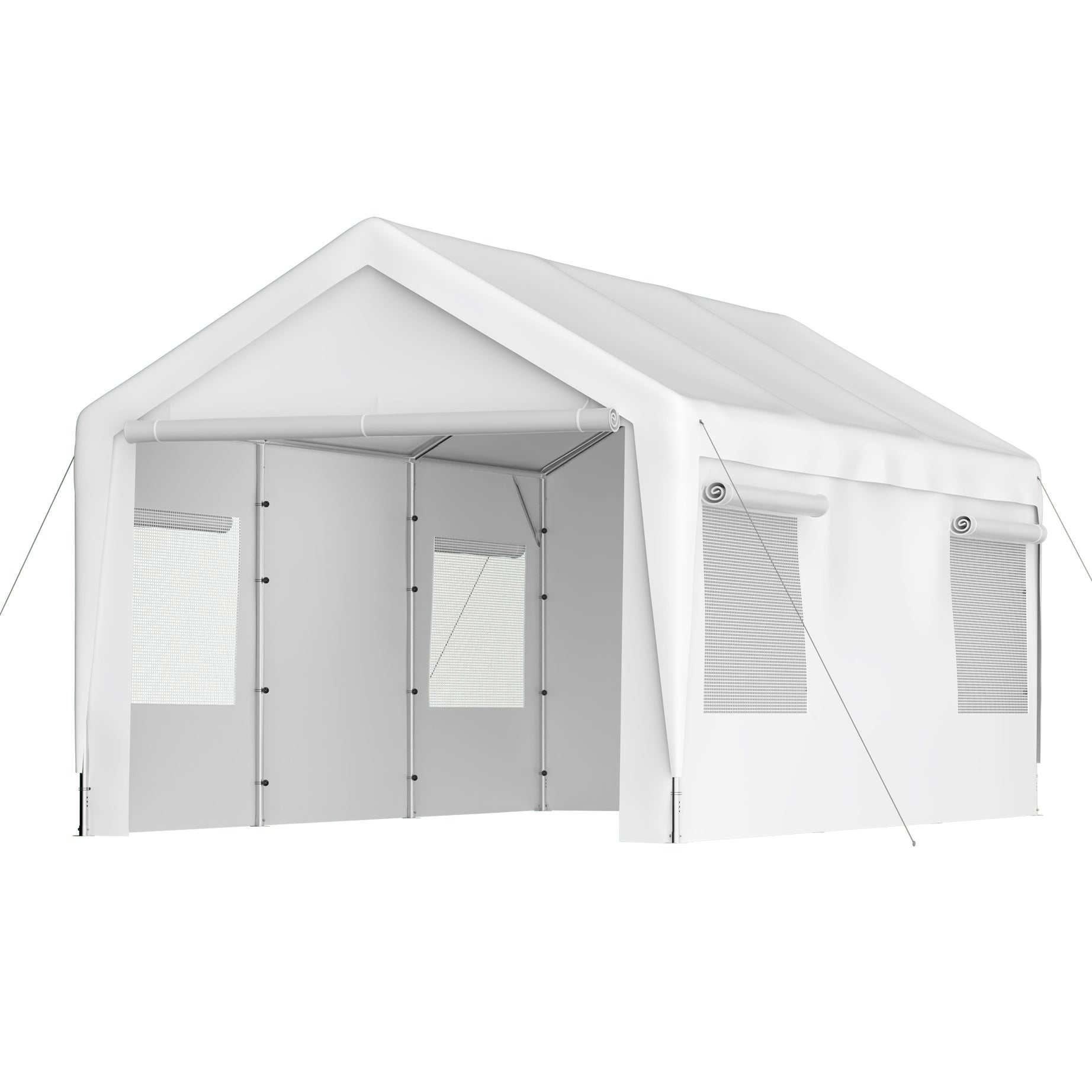 Carport Canopy 10x20 FT Heavy Duty Boat Car Canopy Garage with Removable Sidewalls and Roll-up Ventilated Windows--1