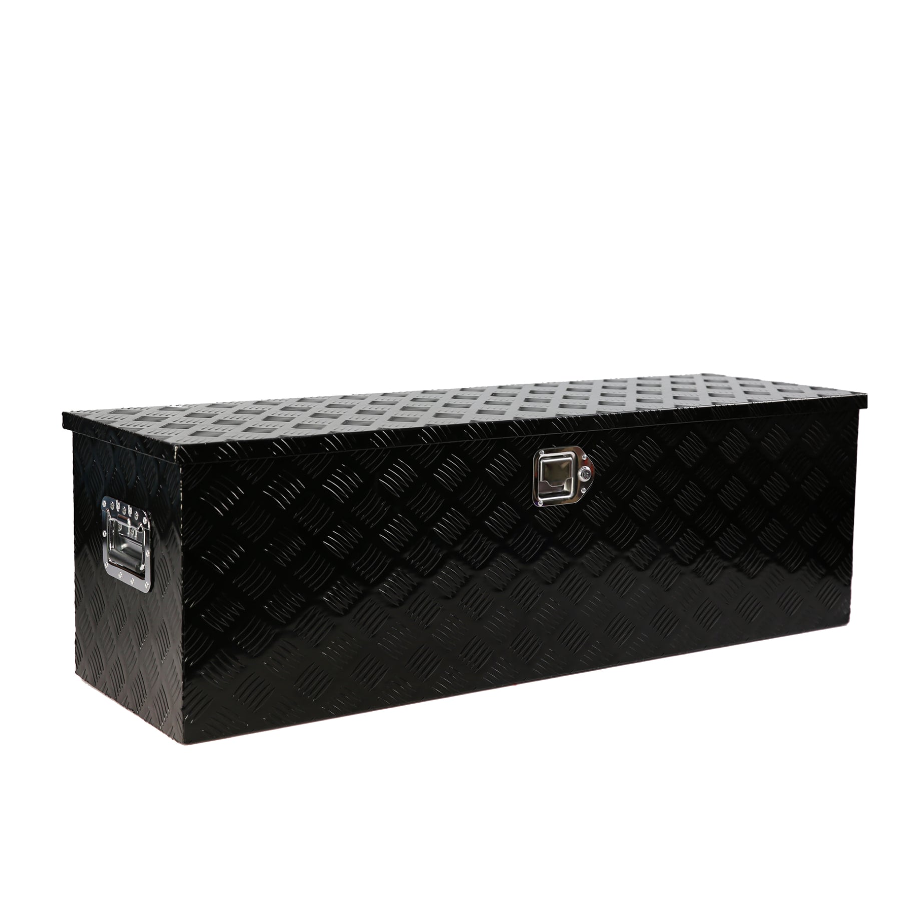 48 Inch Heavy Duty Aluminum Stripes Plated Tool long Box Pick Up Truck Bed RV Trailer Toolbox Storage Organizer, Waterproof Underbody Tool Box Storage with Lock and Key (48"×15.2"×15.2")--1