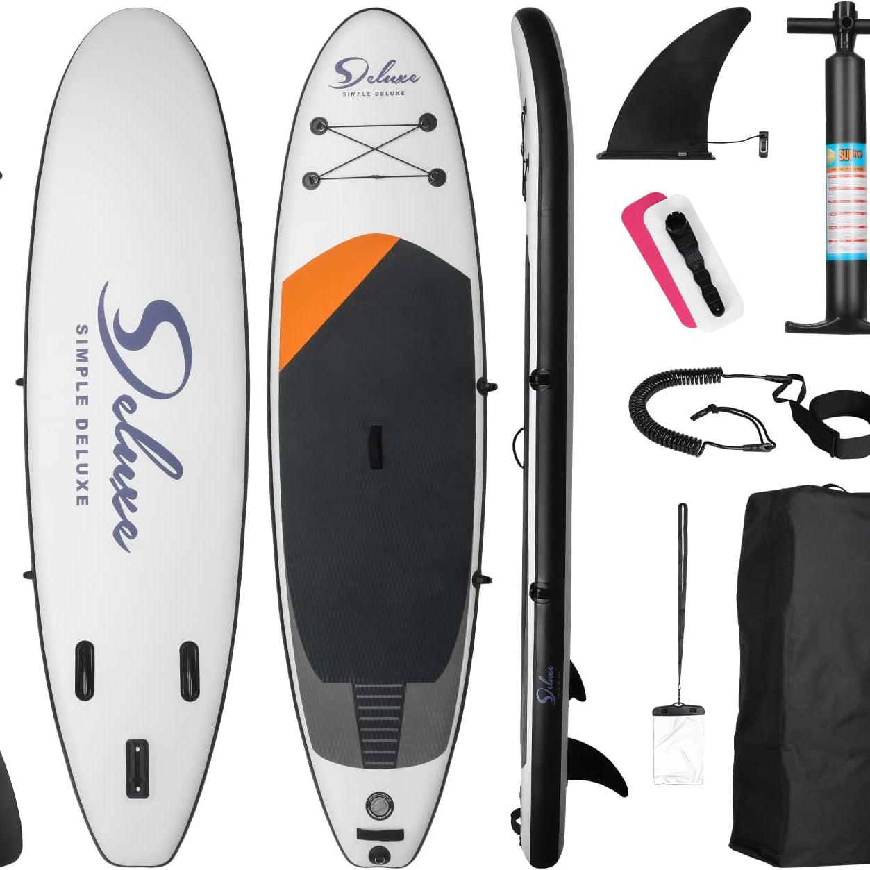 Inflatable Stand Up Paddle Board – Simple Deluxe Premium SUP for All Skill Levels, Paddle Boards for Youth & Adults, Blow Up Stand-Up Paddleboards with Accessories & Backpack, Surf Control, Black--1