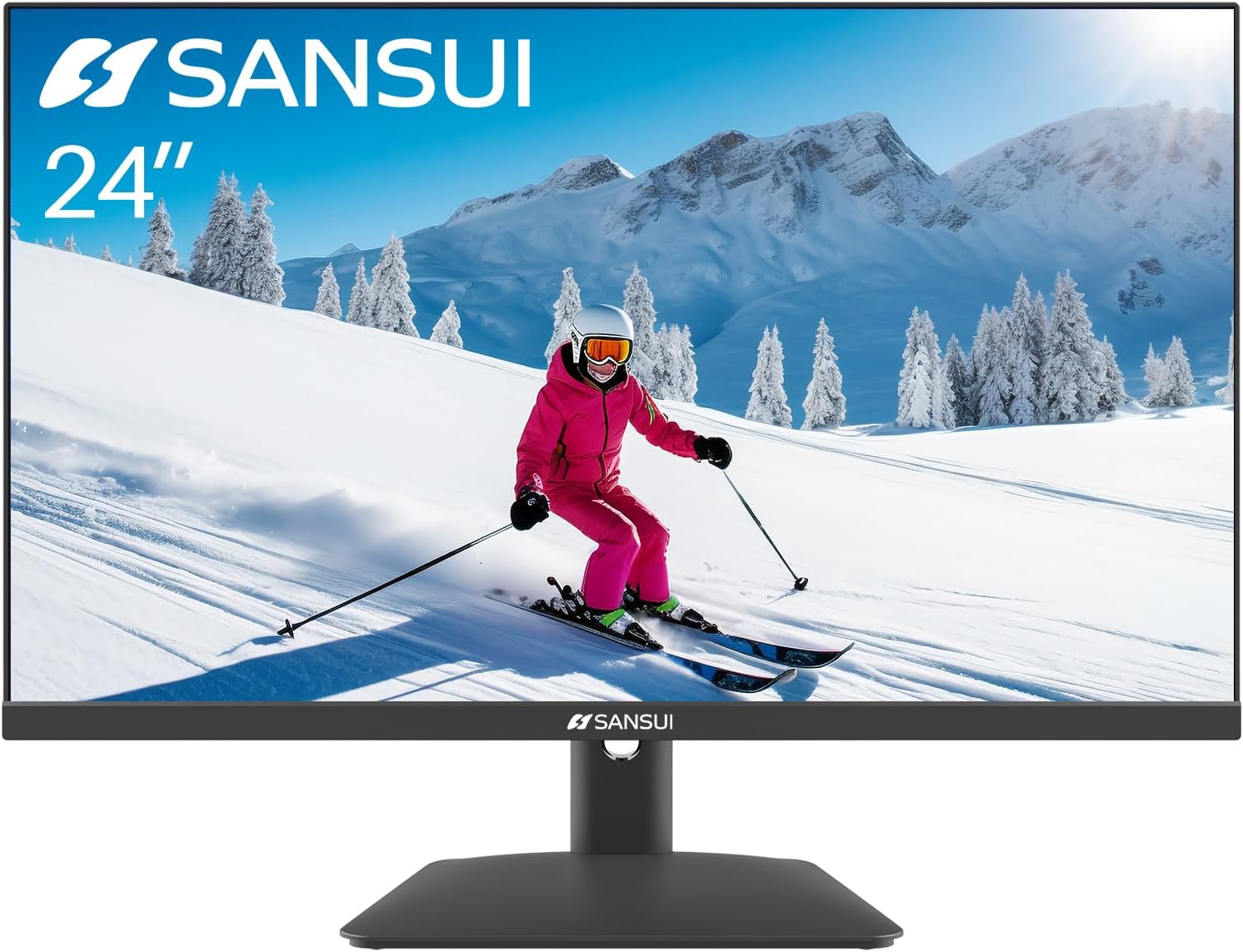 Sansui Monitor 24 inch IPS FHD 1080P 75HZ HDR10 Computer Monitor with HDMI,VGA,DP Ports Frameless/Eye Care/Ergonomic Tilt/Speakers Built-in(ES-24X5A HDMI Cable Included)--1