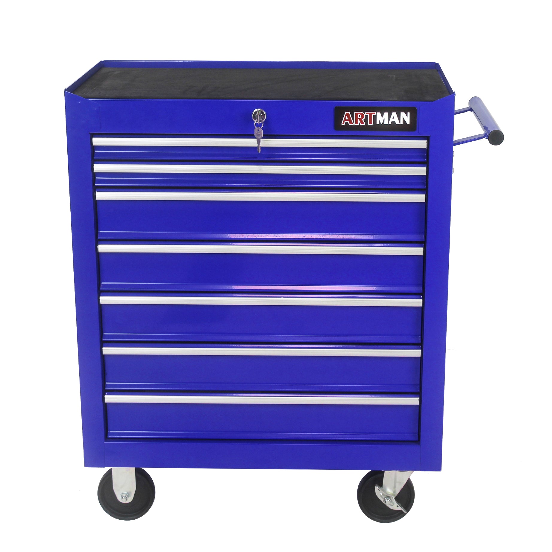 7 DRAWERS MULTIFUNCTIONAL TOOL CART WITH WHEELS-BLUE--1