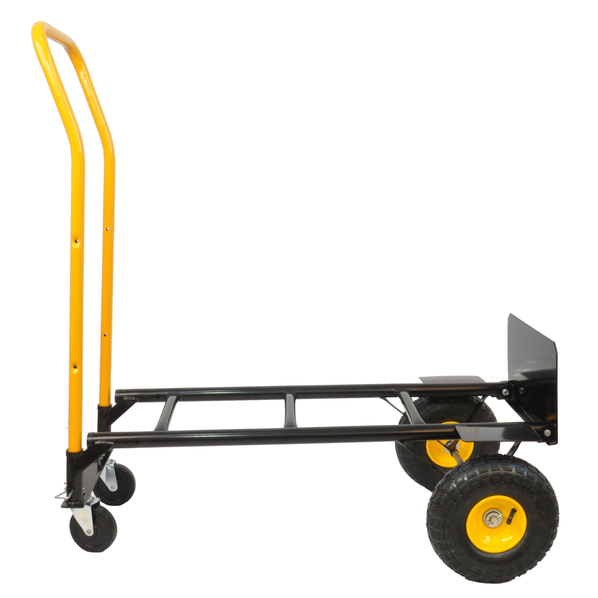 HT1006BK-YL   Hand Truck Dual Purpose 2 Wheel Dolly Cart and 4 Wheel Push Cart with Swivel Wheels 330 Lbs Capacity Heavy Duty Platform Cart for Moving/Warehouse/Garden/Grocery--1