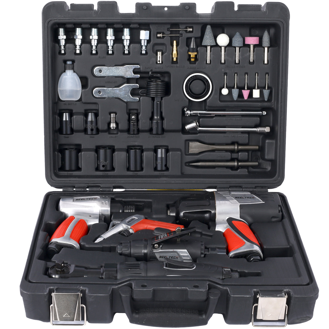 44-Piece Professional Air Tool Accessory Kit) - Impact Wrench, Air Ratchet, Die Grinder, Blow Gun, Air Hammer, Dual Air Chuck, Tire Gauge, and Accessories--1