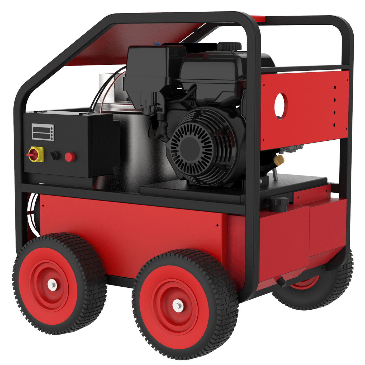 Hot Water Pressure Washer Commercial Movable Gasoline Engine 4 GPM, 4000 PSI, Electric Start--1