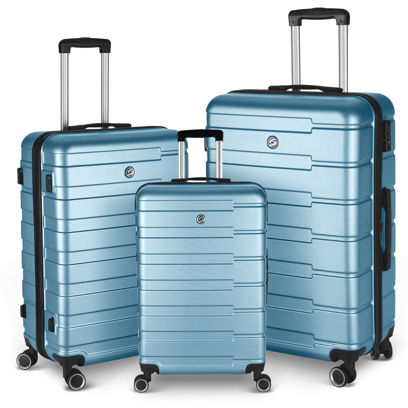 Luggage Suitcase 3 Piece Sets Hardside Carry-on luggage with Spinner Wheels 20"/24"/28"--1