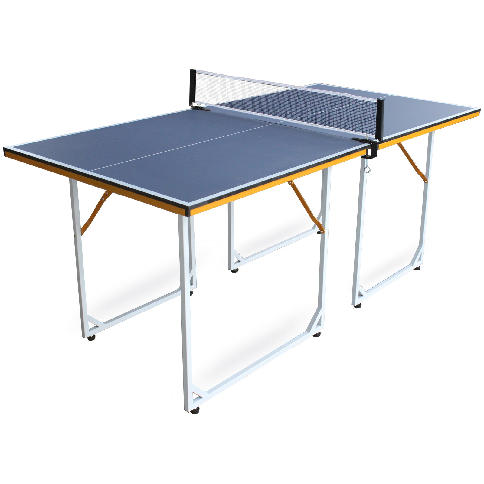 6ft Mid-Size Table Tennis Table Foldable & Portable Ping Pong Table Set for Indoor & Outdoor Games with Net, 2 Table Tennis Paddles and 3 Balls--1