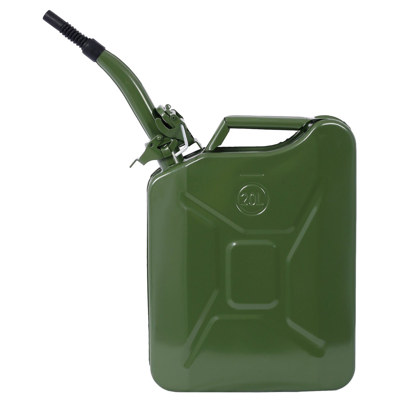 20 Liter (5 Gallon) Jerry Fuel Can with Flexible Spout, Portable Jerry Cans Fuel Tank Steel Fuel Can, Fuels Gasoline Cars, Trucks, Equipment, GREEN--1