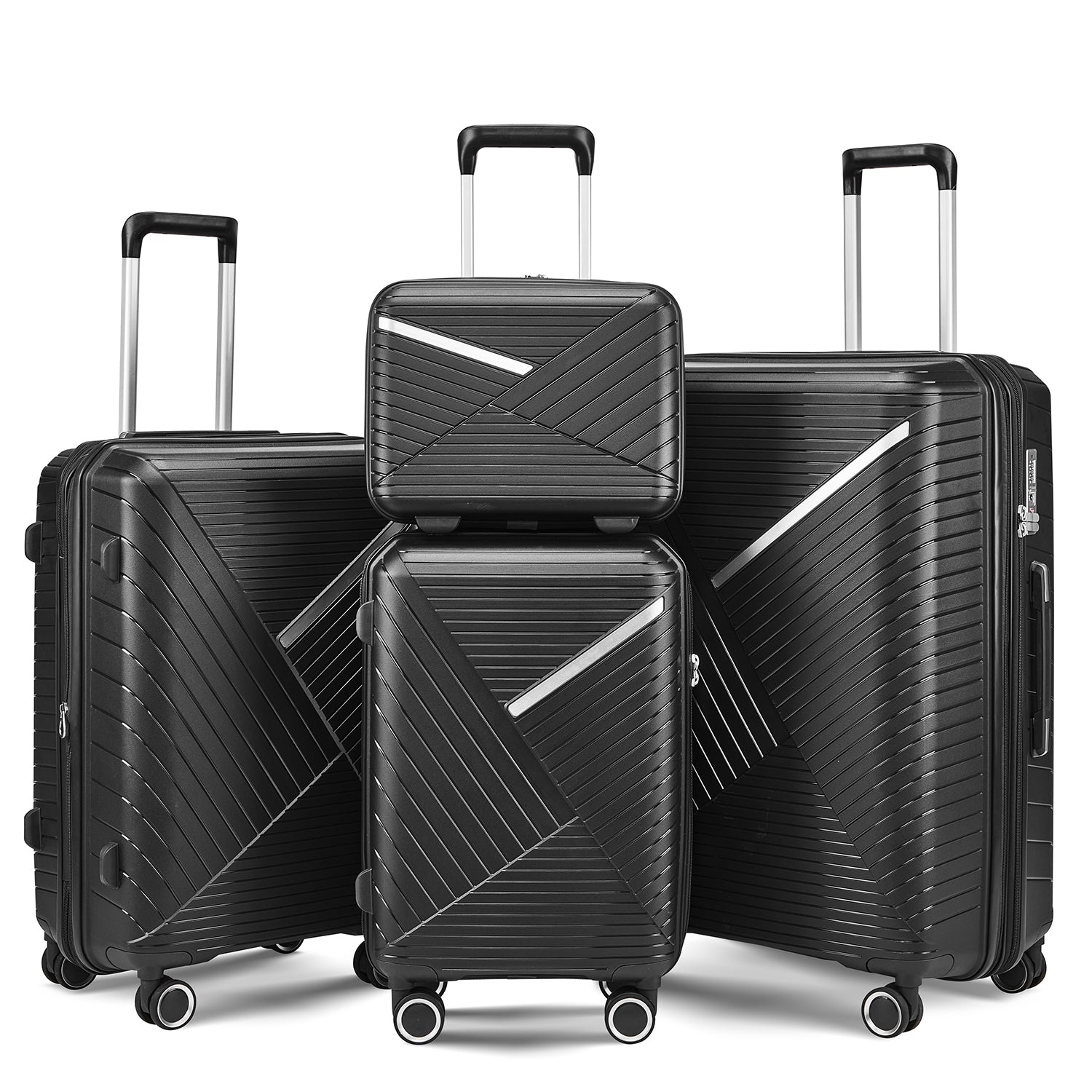 Luggage Sets 4 Piece(14/20/24/28), Expandable Lightweight Suitcase with 4 Double 360 Degrees Mute Spinner Wheels PP Materials Durable TSA Lock Travel Luggage--1