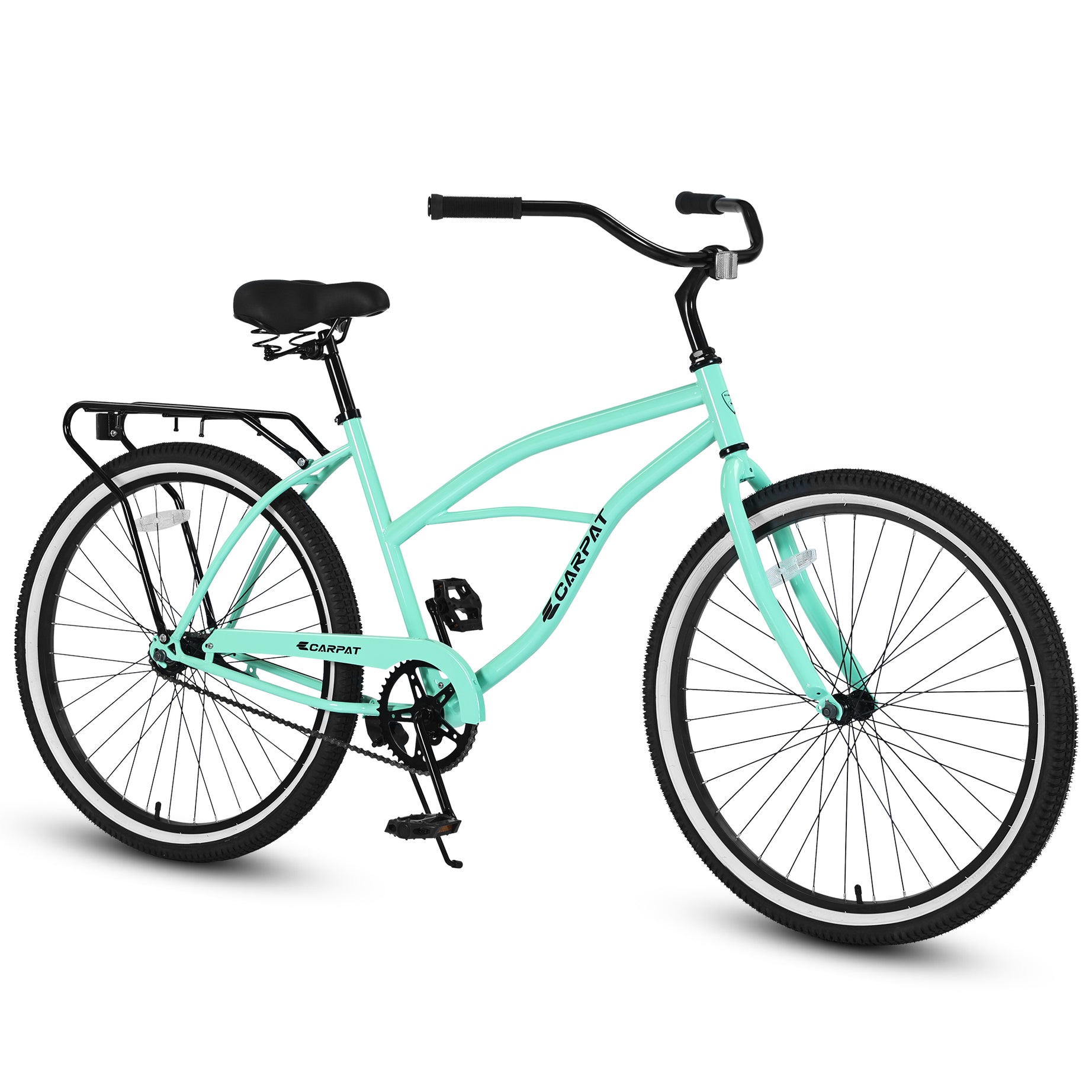 S26204 26 Inch Beach Cruiser Bike for Men and Women, Steel Frame, Single Speed Drivetrain, Upright Comfortable Rides, Multiple Colors--1