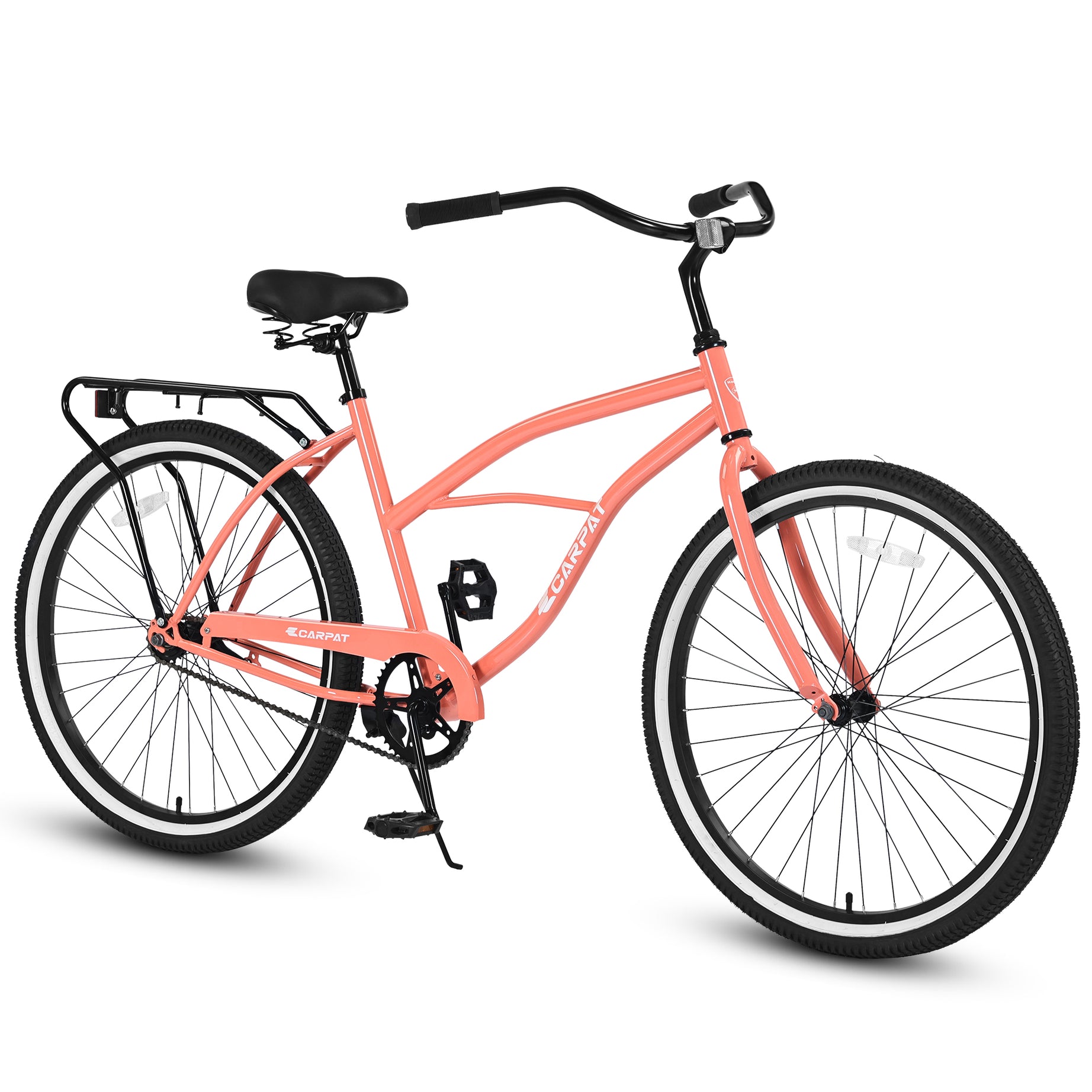 S26204 26 Inch Beach Cruiser Bike for Men and Women, Steel Frame, Single Speed Drivetrain, Upright Comfortable Rides, Multiple Colors--1