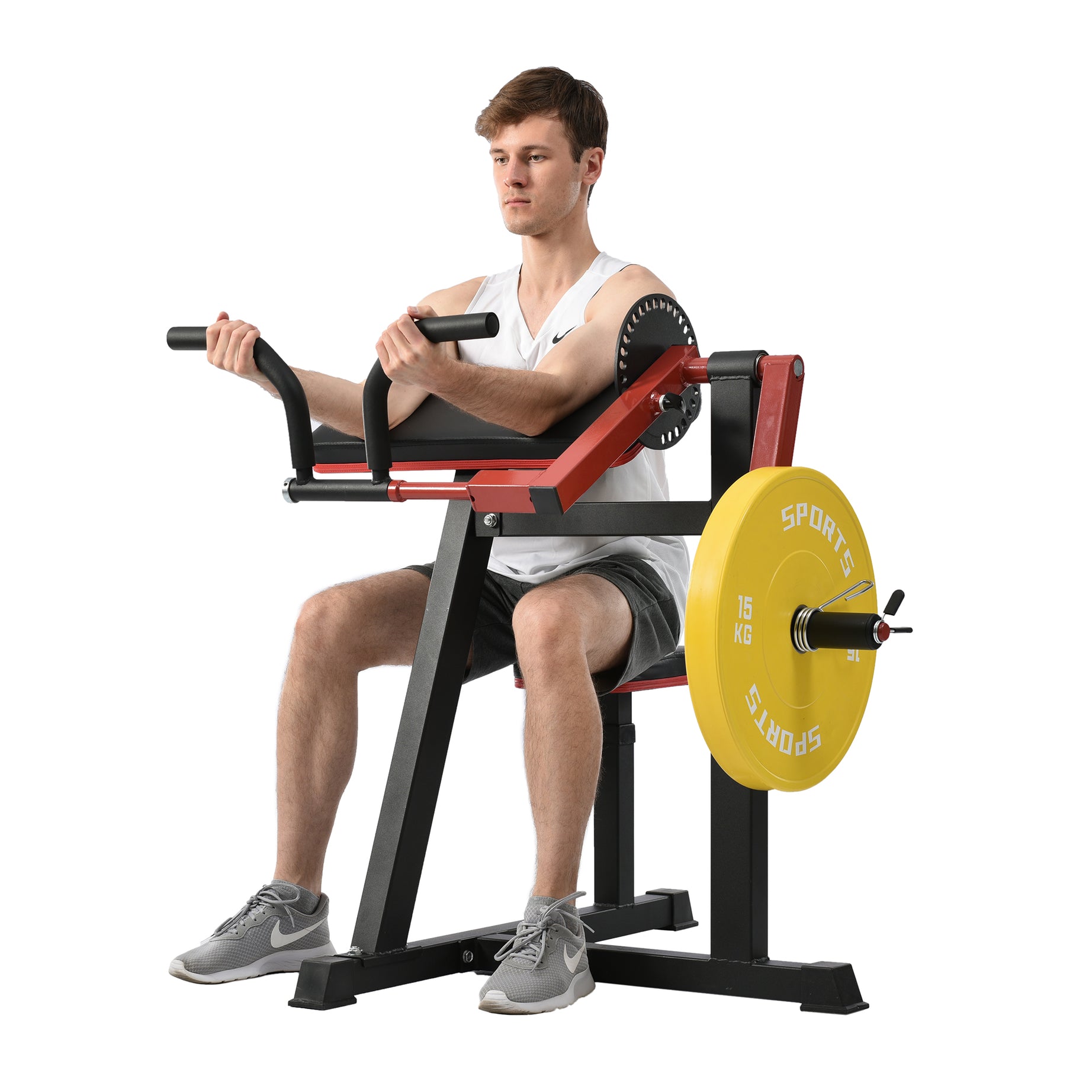 Bicep Tricep Curl Machine with Adjustable Seat, Bicep Curls and Tricep Extension Machine Home Gym--1