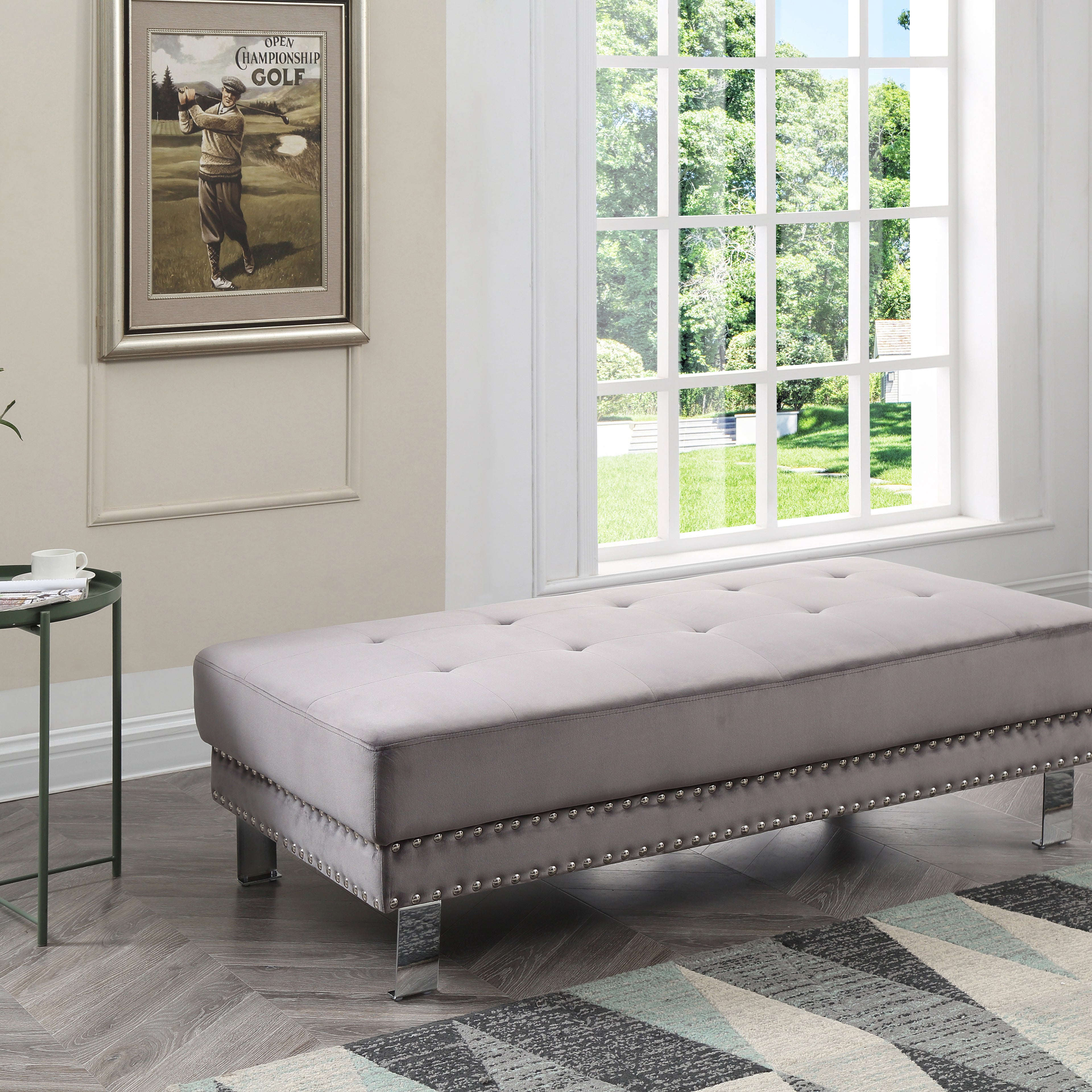 Glory Furniture Derek G371-O Ottoman , GRAY--1