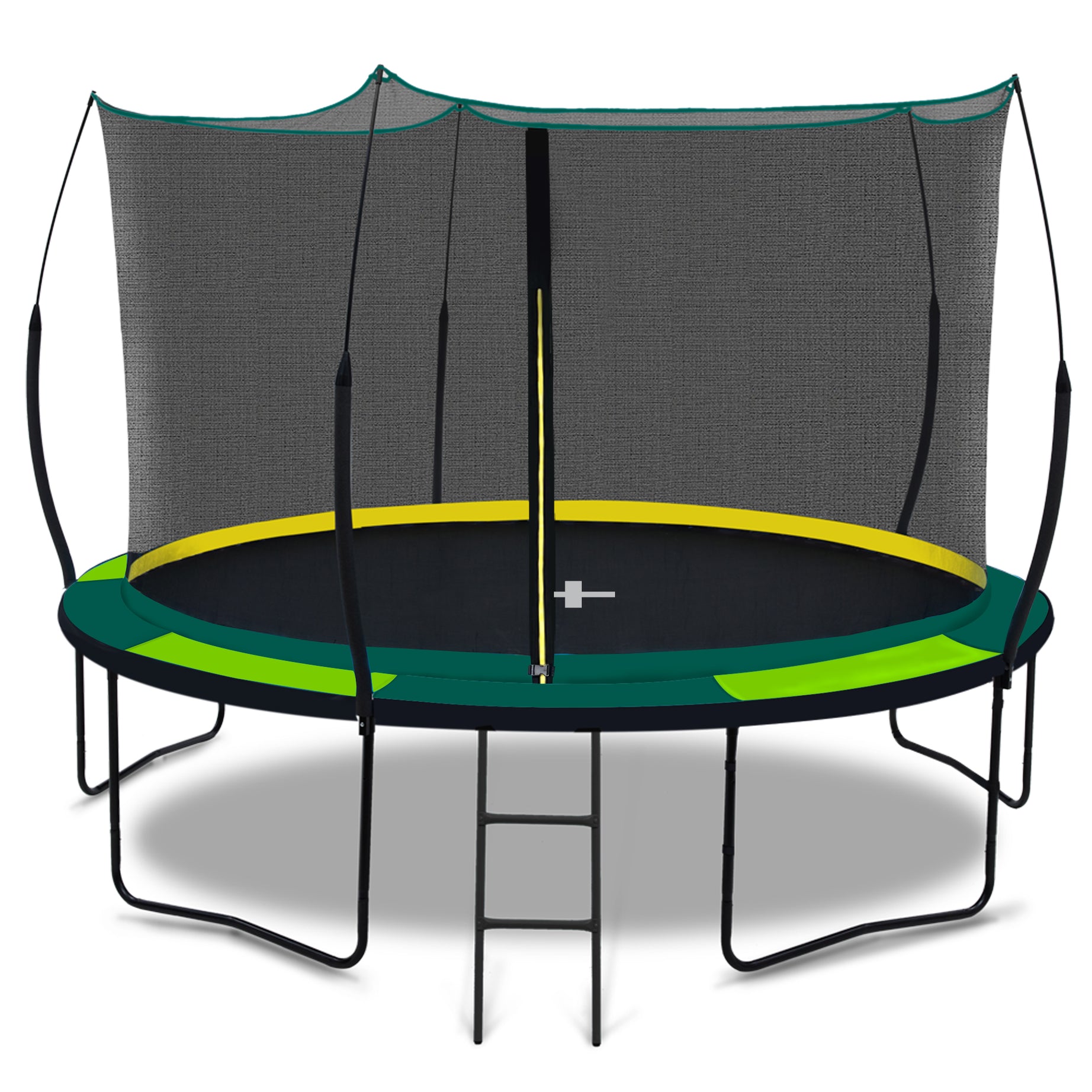 YC 12FT Recreational Trampolines with Enclosure for Kids and Adults with Patented Fiberglass Net Poles Pumpkin- Green--1