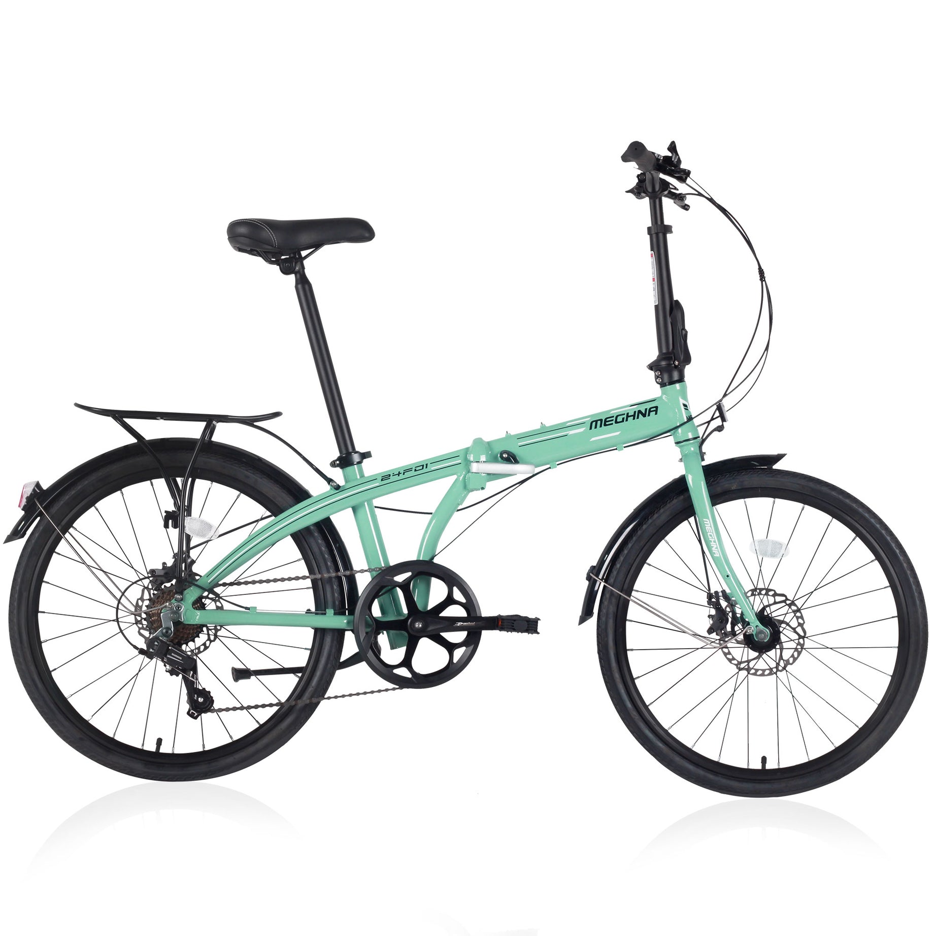 24" Folding City Bike Aluminum Frame 7 Speed Folding Bike--1