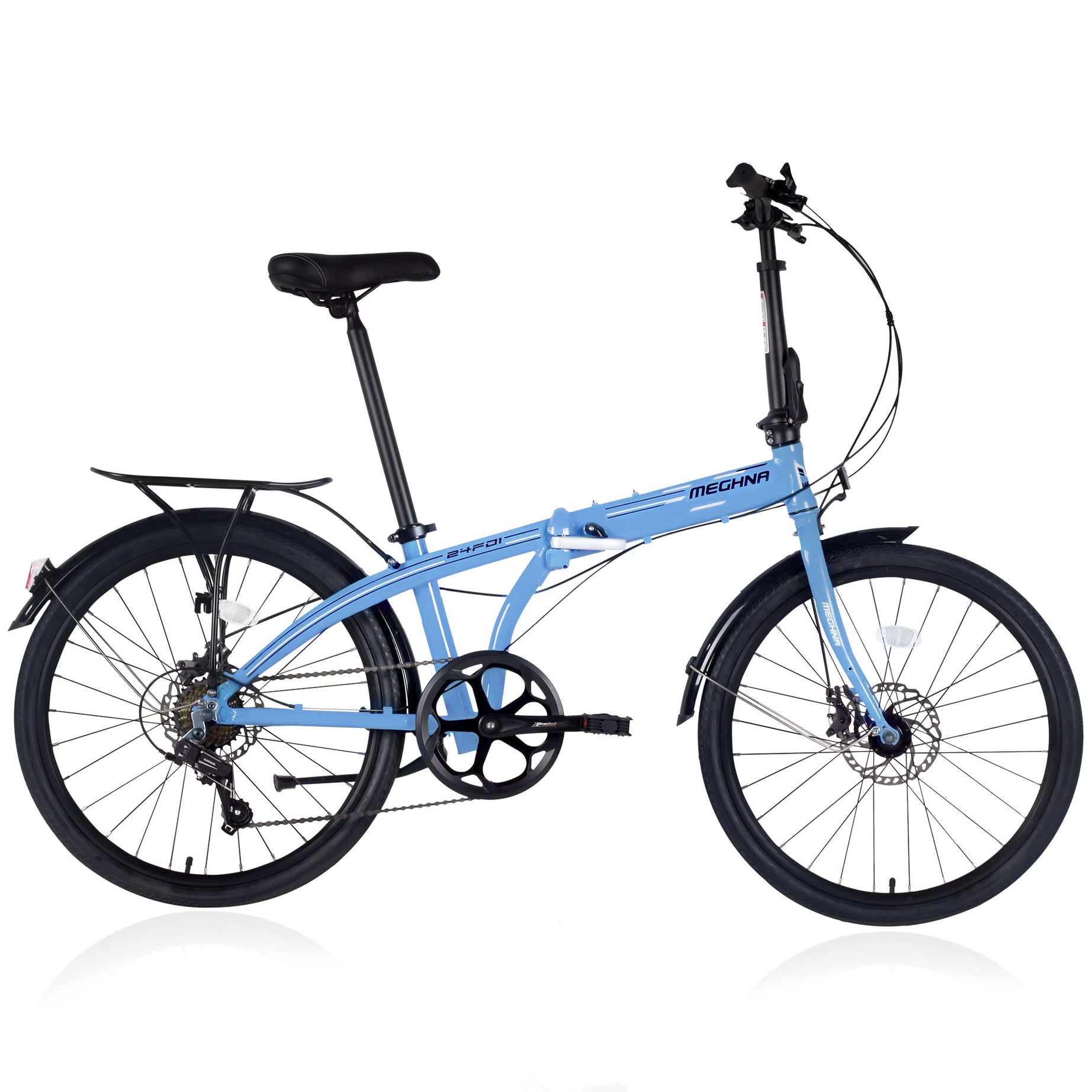 24" Folding City Bike Aluminum Frame 7 Speed Folding Bike--1