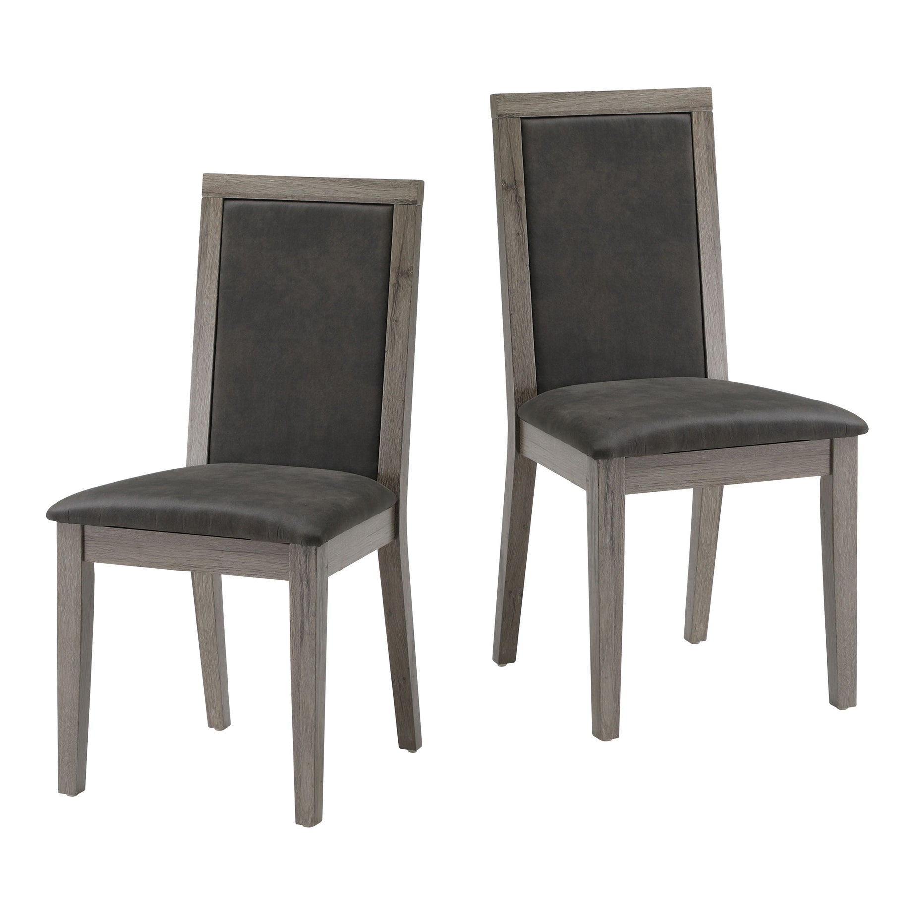 Dining Chairs Set of 2 Wood Dining Room Chair with MDF + sponge Back, Kitchen Room Chair Side Chair, Light grey Base with Grey Cushion--1