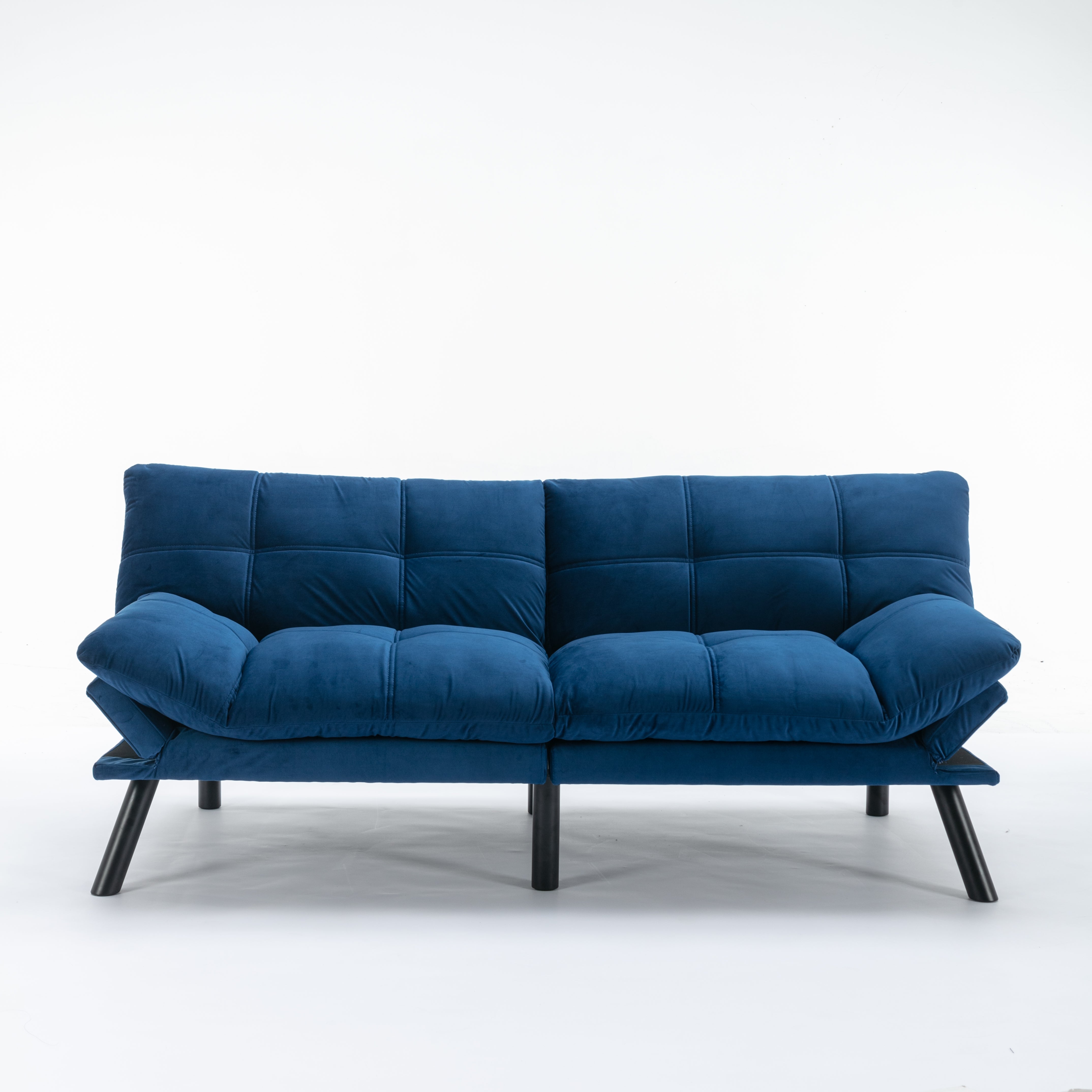 Navy Blue Convertible Folding Modern sofa Bed--1