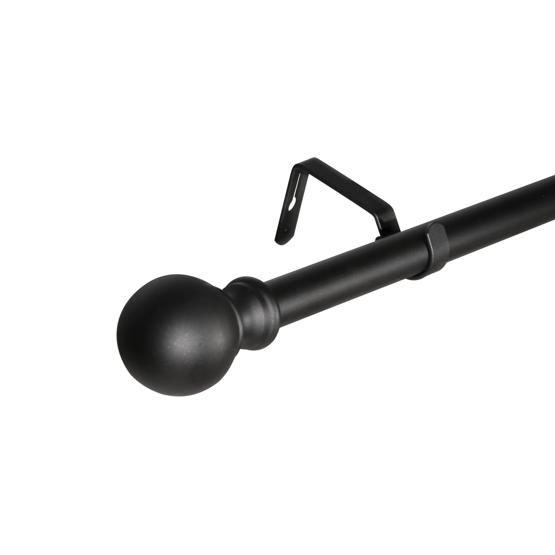 Window Single Curtain Rod- Adjustable sizes: 28"-48", Black--1