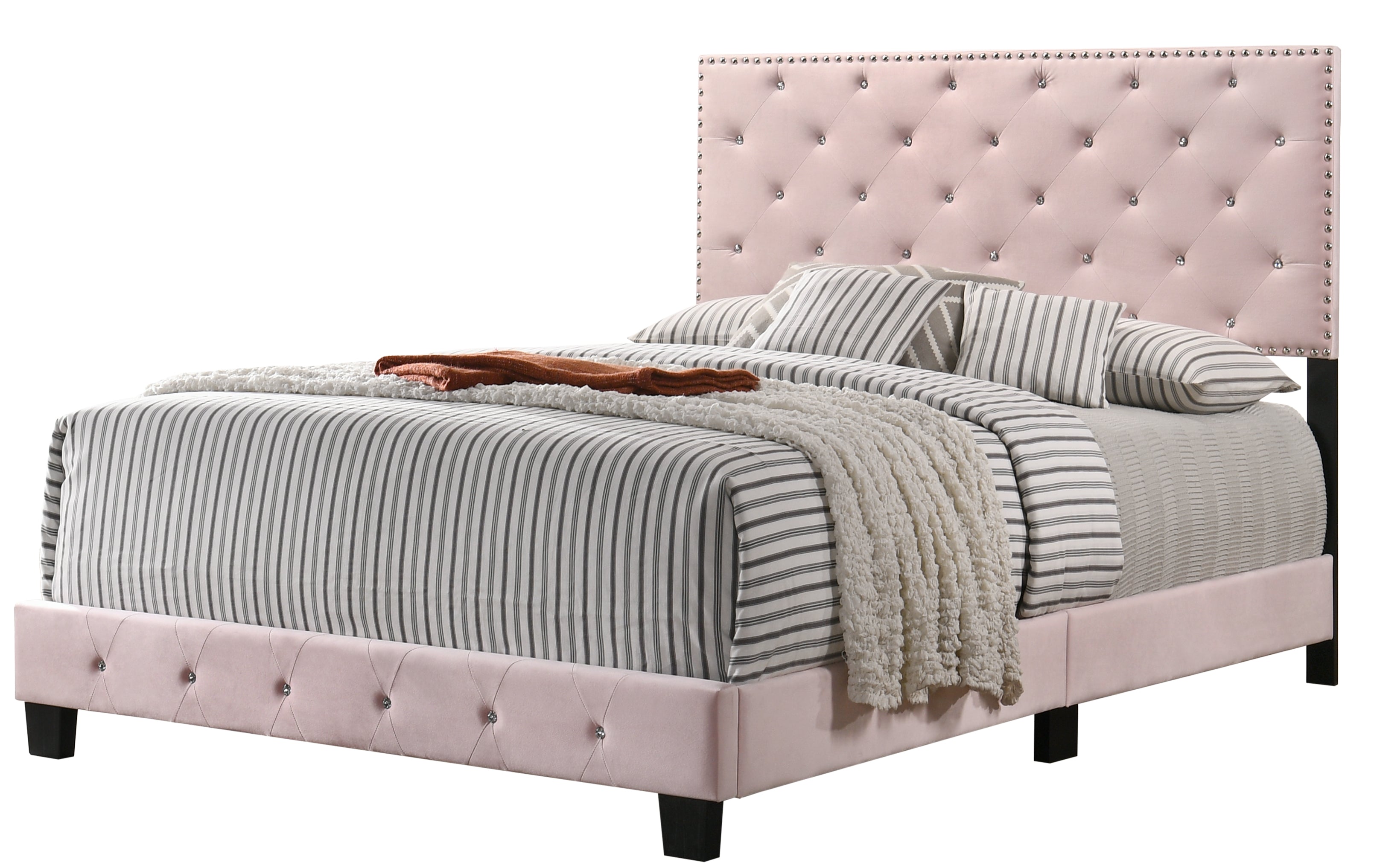 Glory Furniture Suffolk G1406-KB-UP King Bed , PINK--1