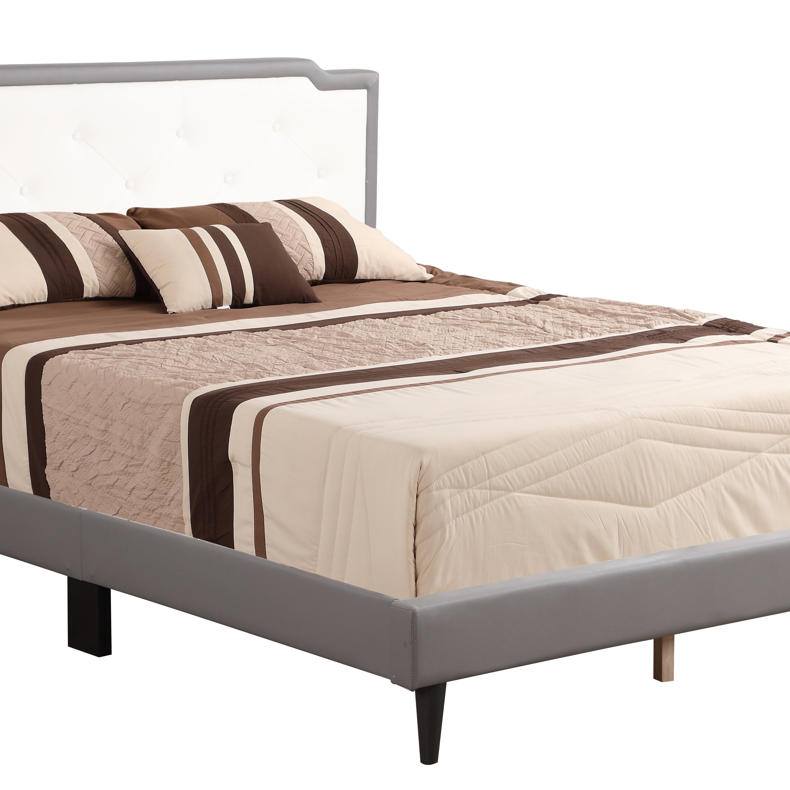 Glory Furniture Deb G1121-FB-UP Full Bed -All in One Box , LIGHT GREY--1