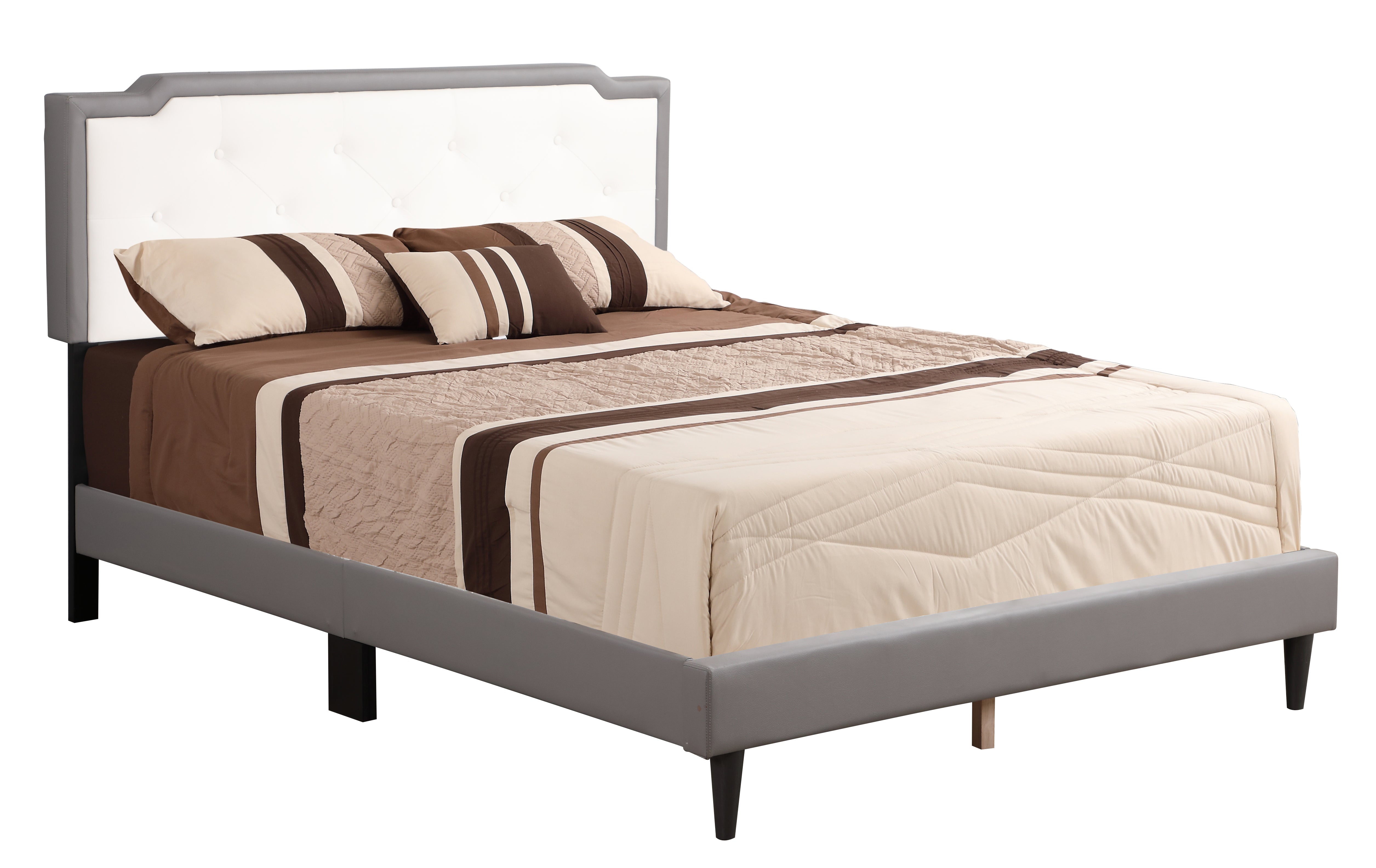 Glory Furniture Deb G1121-FB-UP Full Bed -All in One Box , LIGHT GREY--1