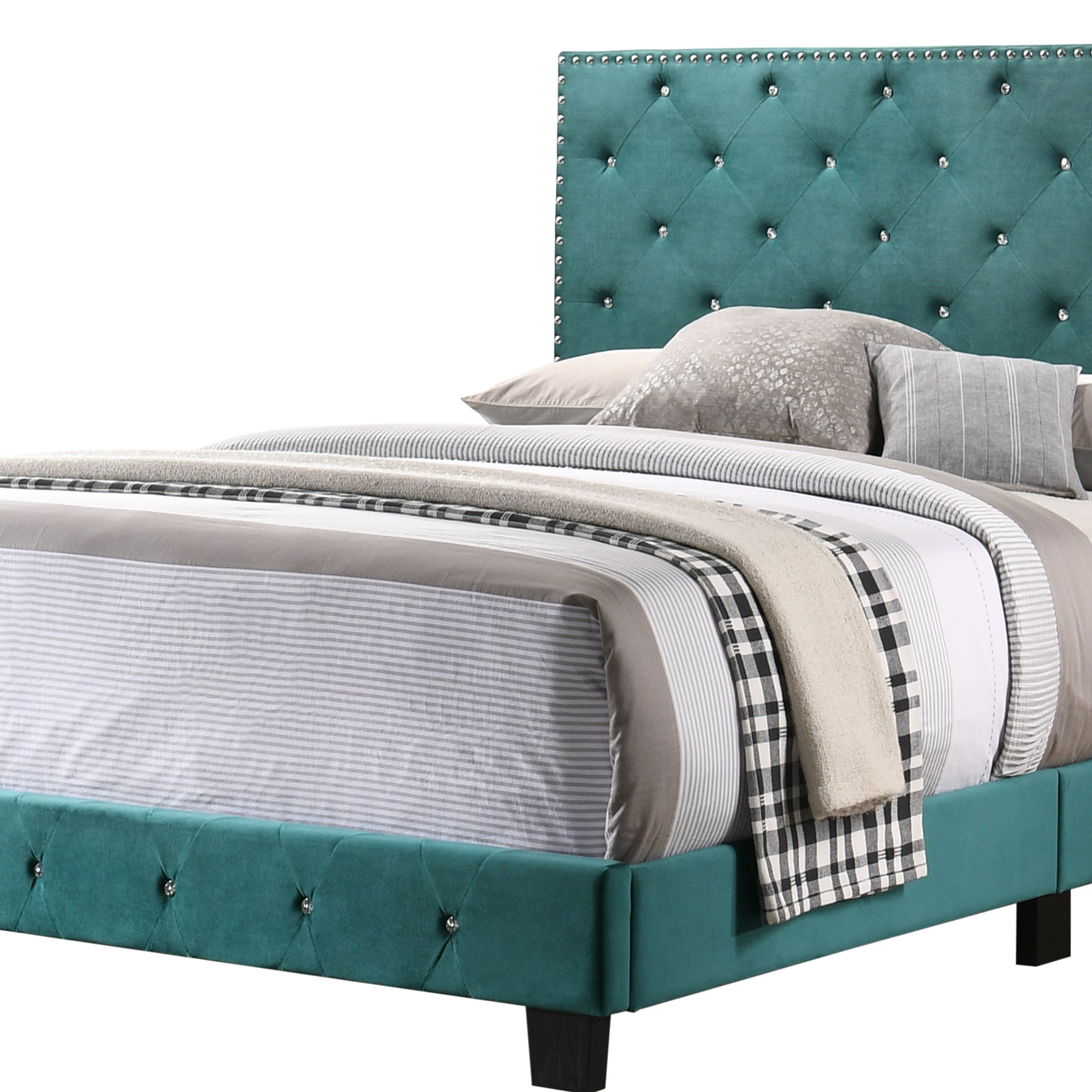 Glory Furniture Suffolk G1404-QB-UP Queen Bed , GREEN--1