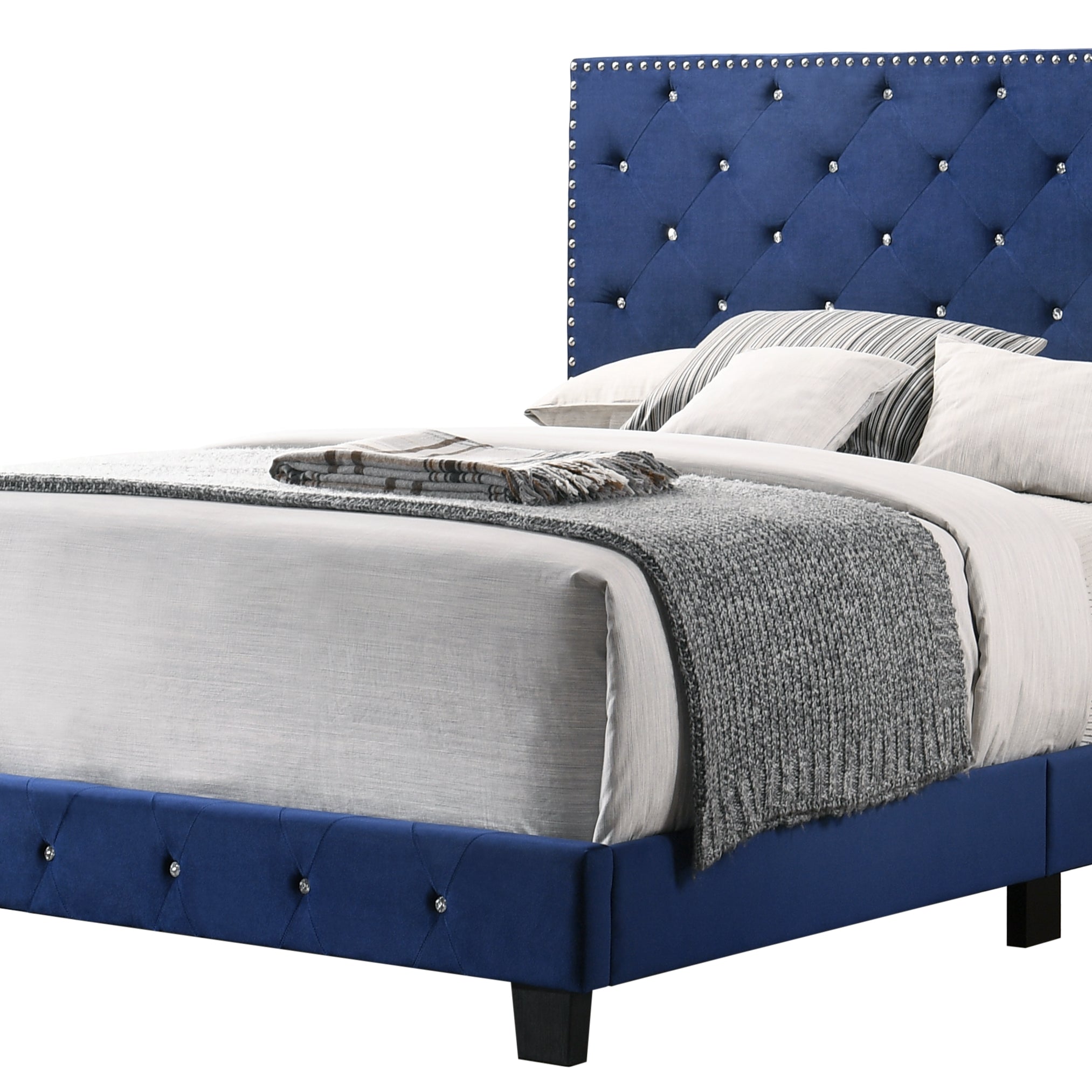 Glory Furniture Suffolk G1405-KB-UP King Bed , NAVY BLUE--1