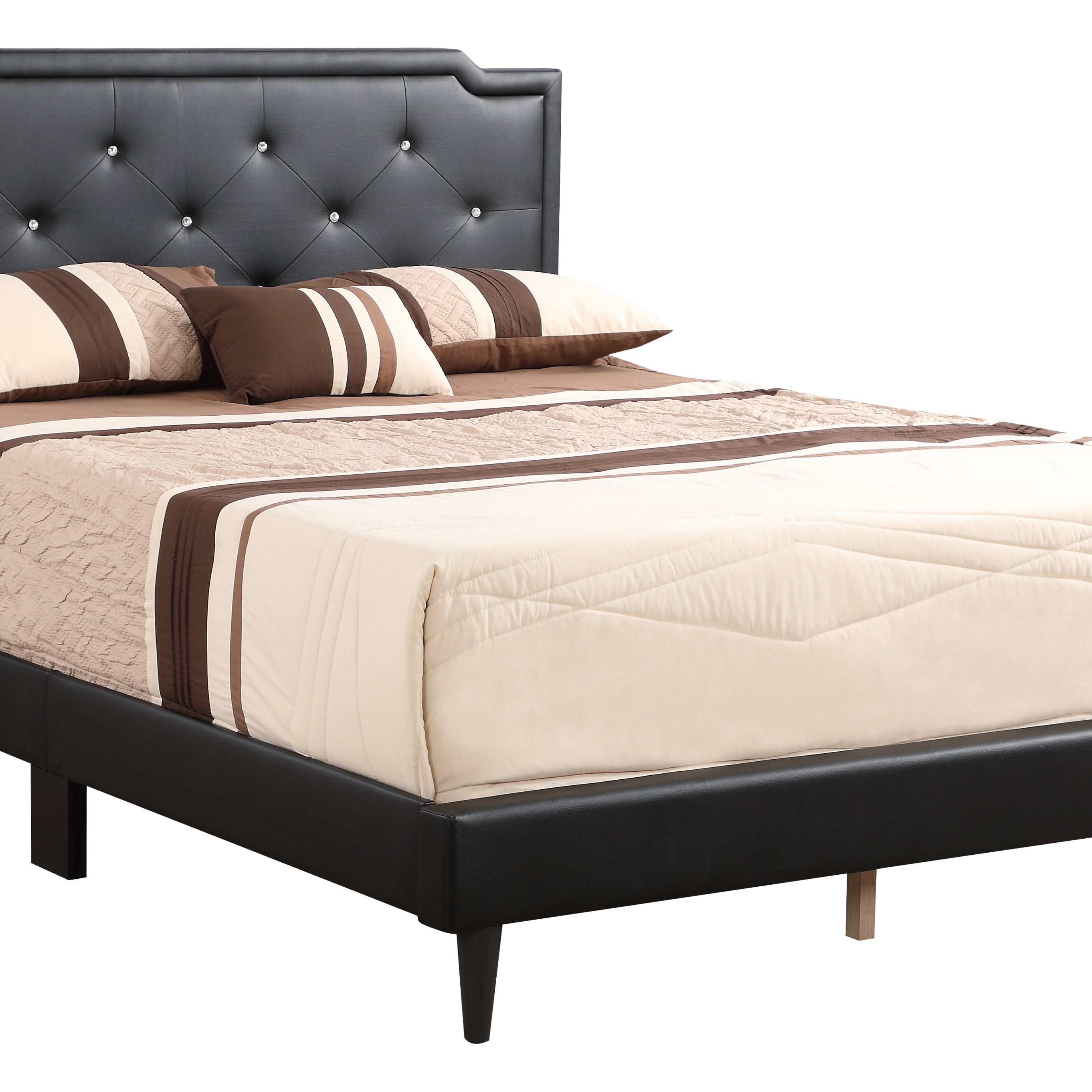 Glory Furniture Deb G1119-QB-UP Queen Bed - All In One Box , BLACK--1