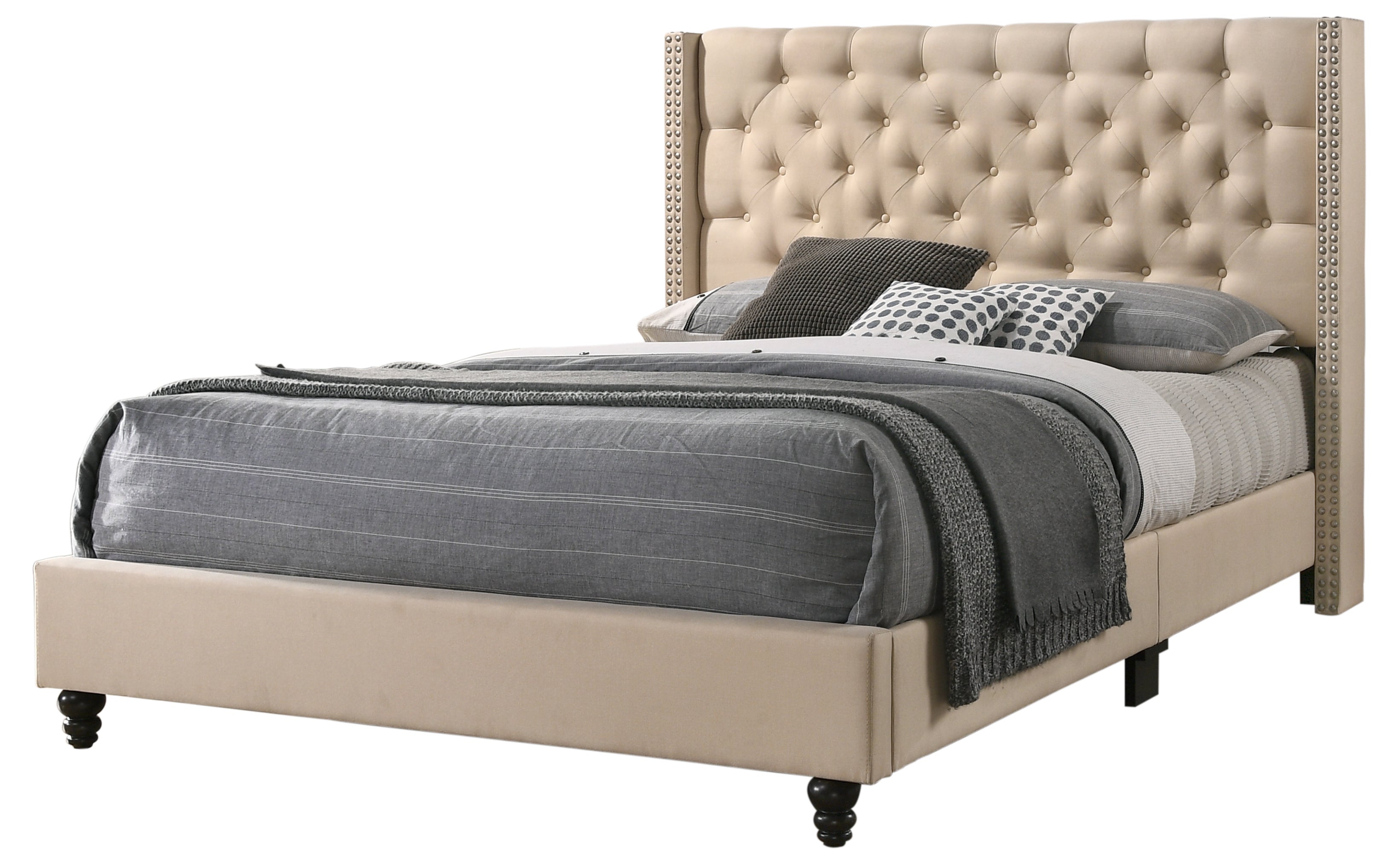 Glory Furniture Julie G1903-KB-UP King Upholstered Bed , BEIGE--1