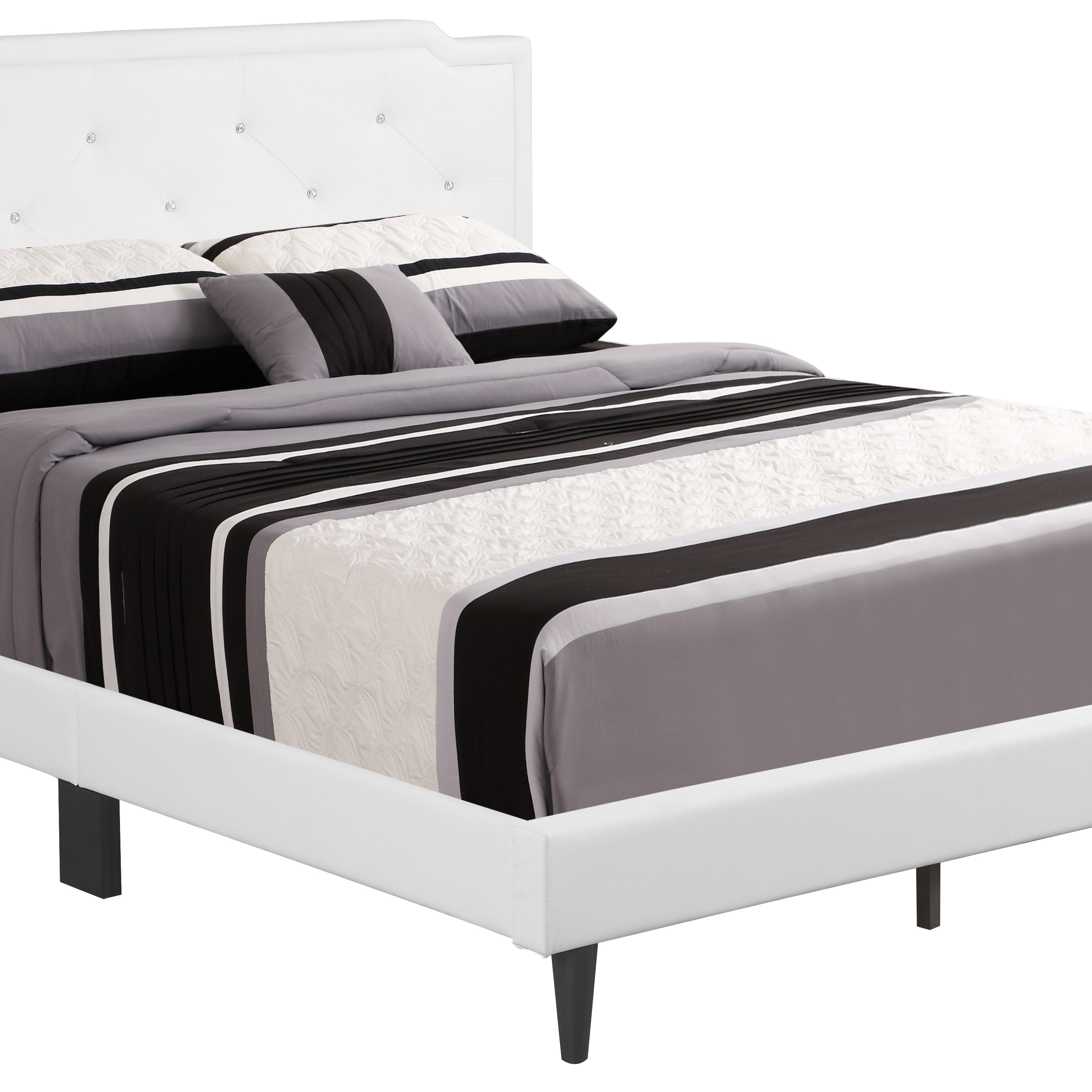 Glory Furniture Deb G1118-KB-UP King Bed - All in One Box , WHITE--1