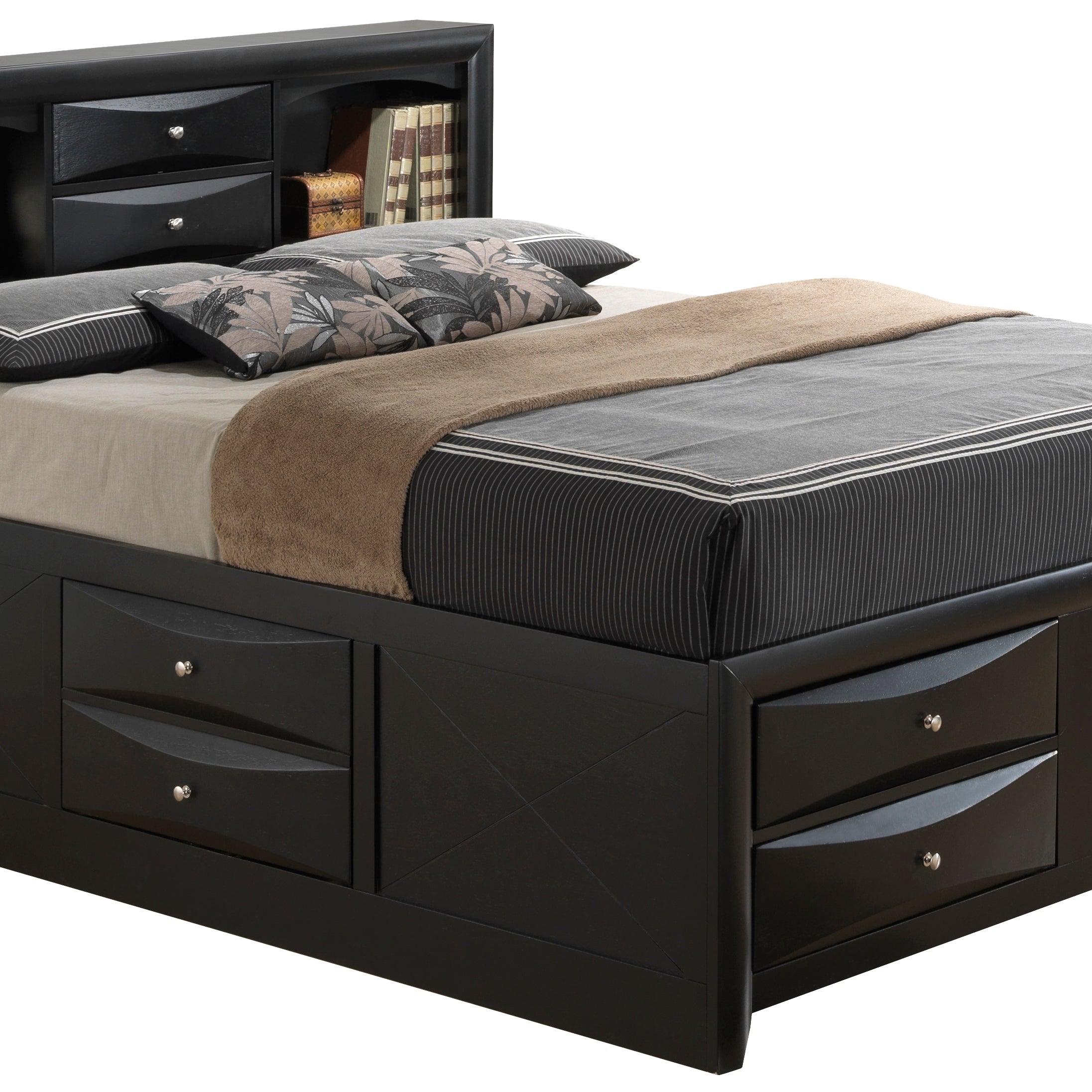 Glory Furniture Marilla G1500G-KSB3 King Storage Bed , Black--1