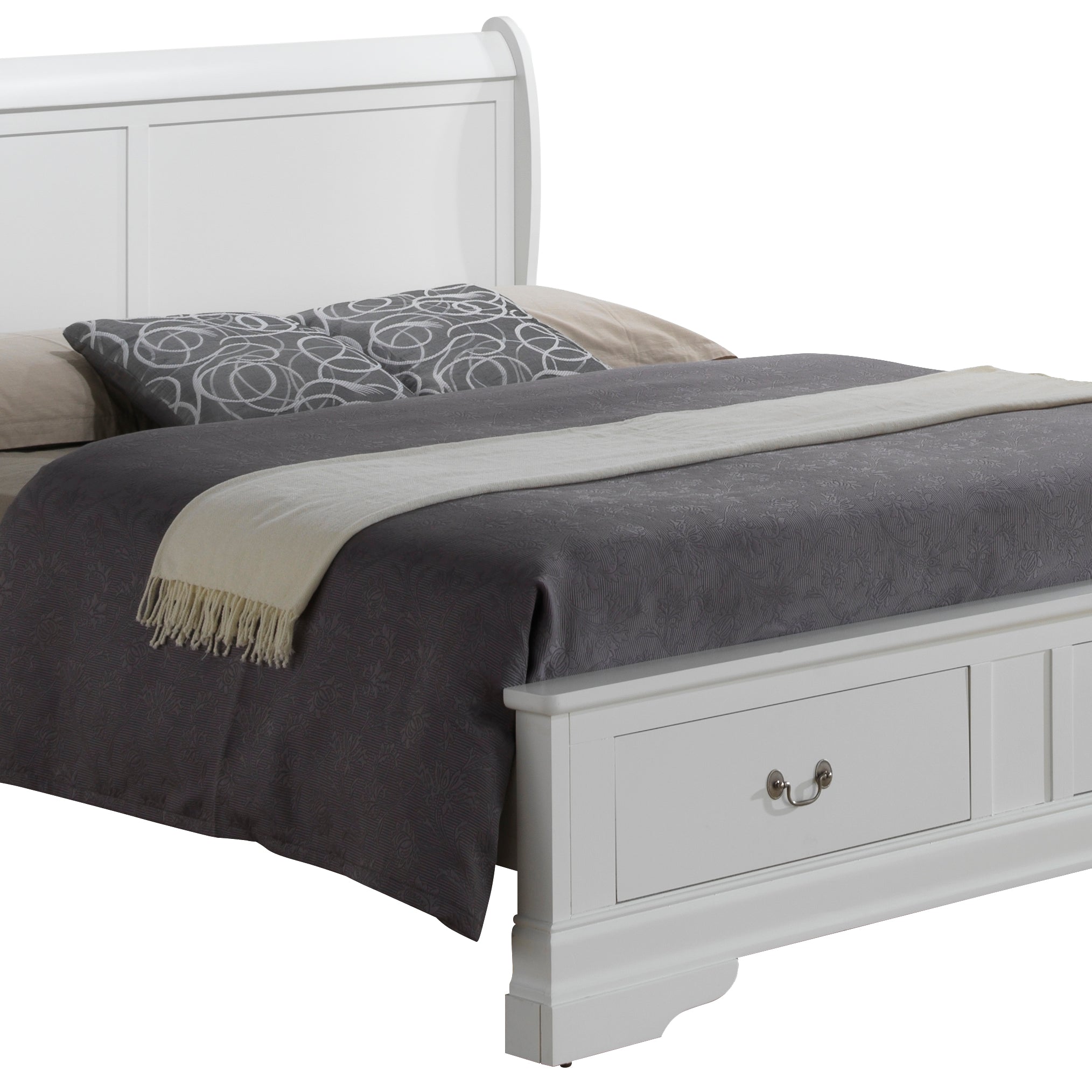 Glory Furniture Louis Phillipe G3190D-KSB2 King Storage Bed , White--1