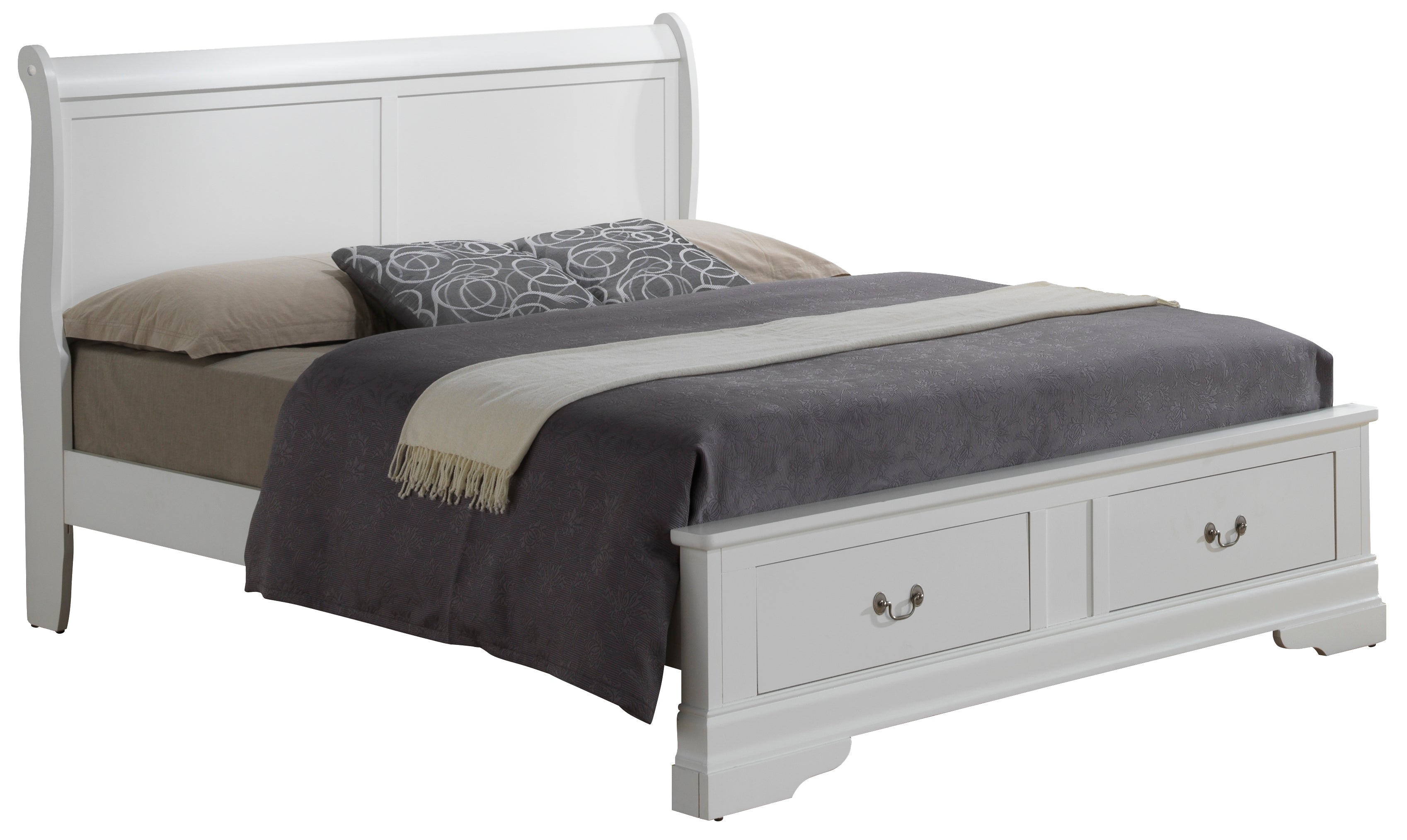 Glory Furniture Louis Phillipe G3190D-KSB2 King Storage Bed , White--1